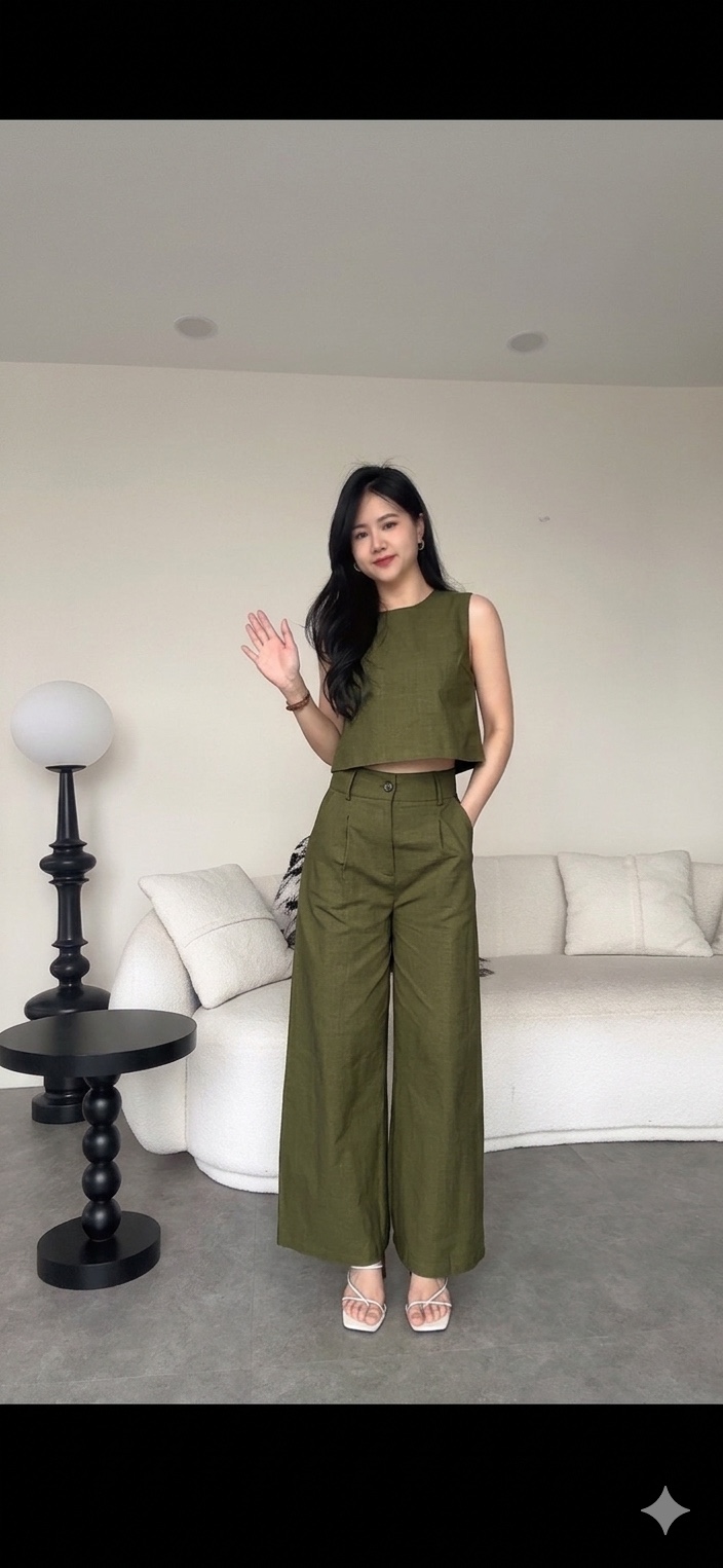 (BO - JULY) 亚麻无袖阔腿裤套装BestSell💯
