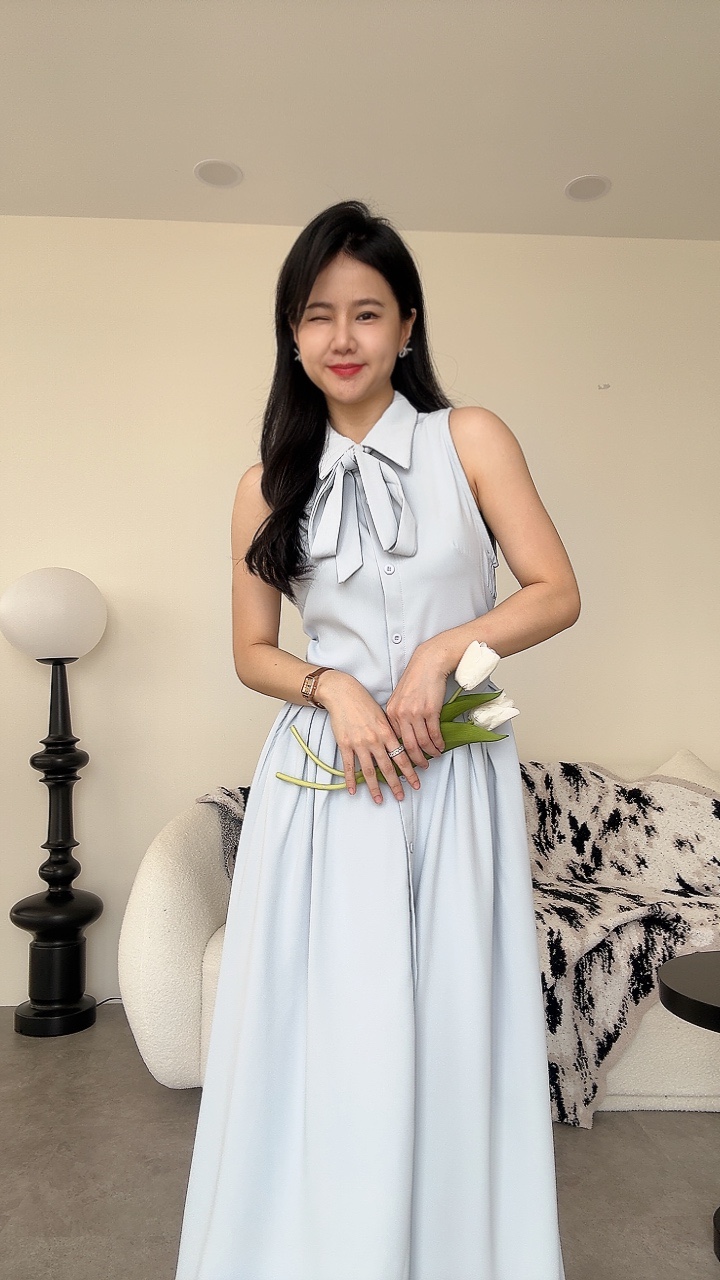 New无袖法式开扣Dress