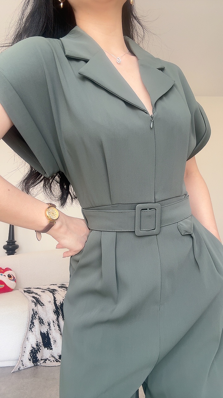 工装卷袖长裤连体装