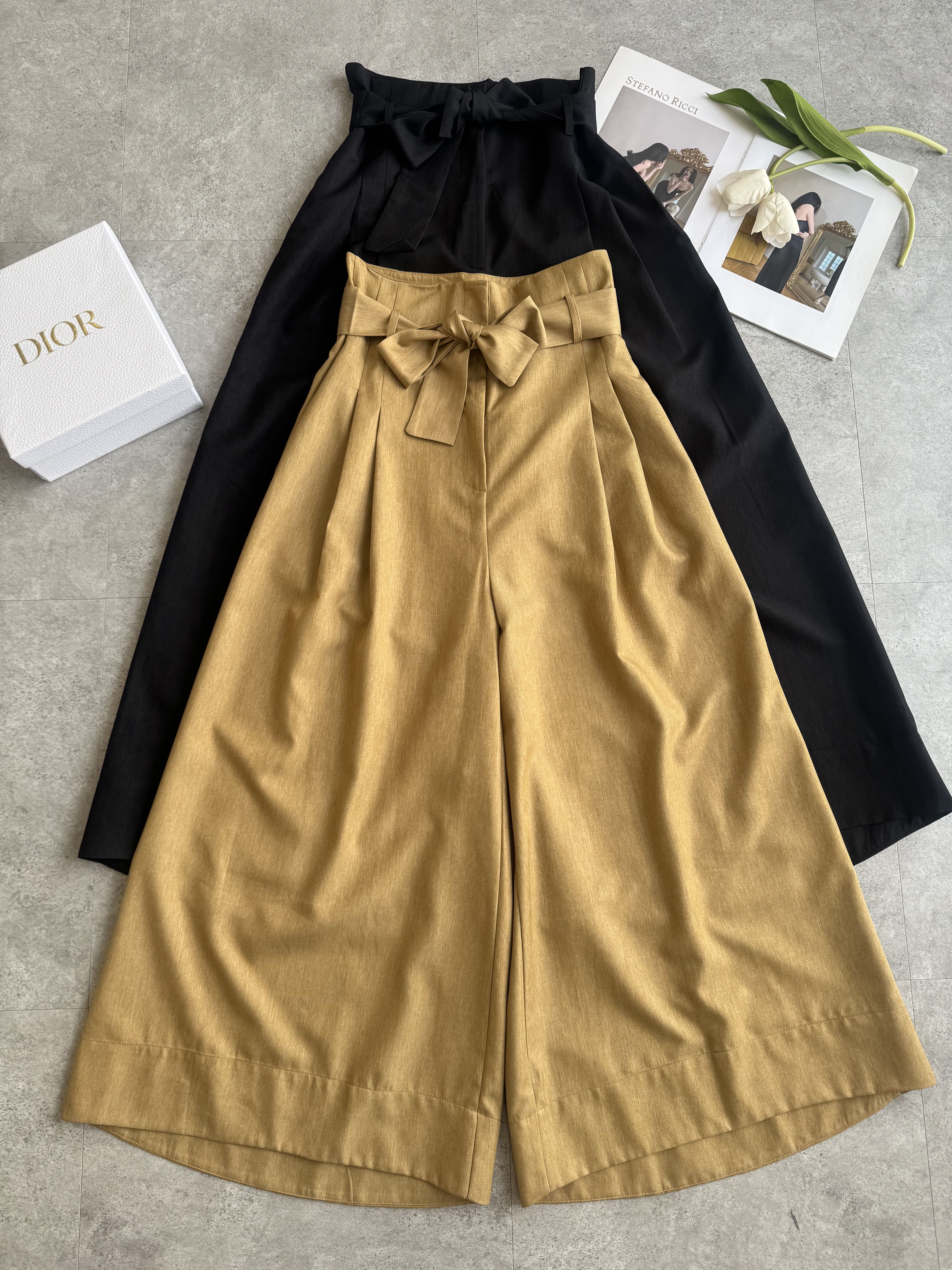 《高质》高密纹理高腰阔腿裤（很舒服）