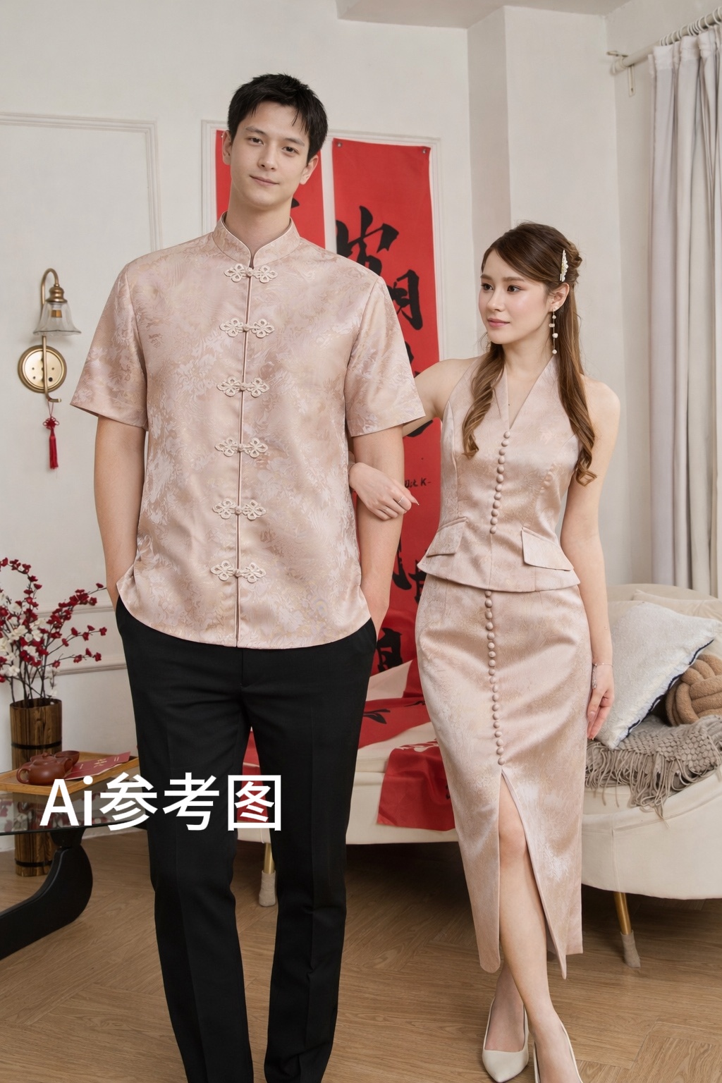 《情侣-男》 轻奢月影云纱唐装