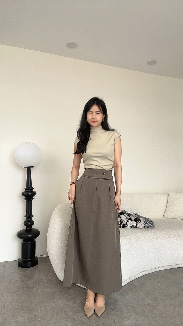 T型扣 半身长裙