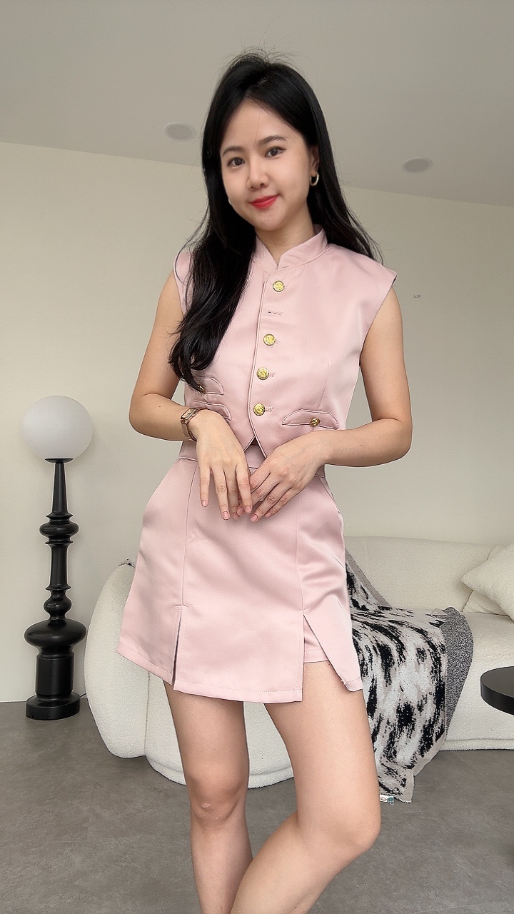 管乐家风光面短裙午休无袖套装 