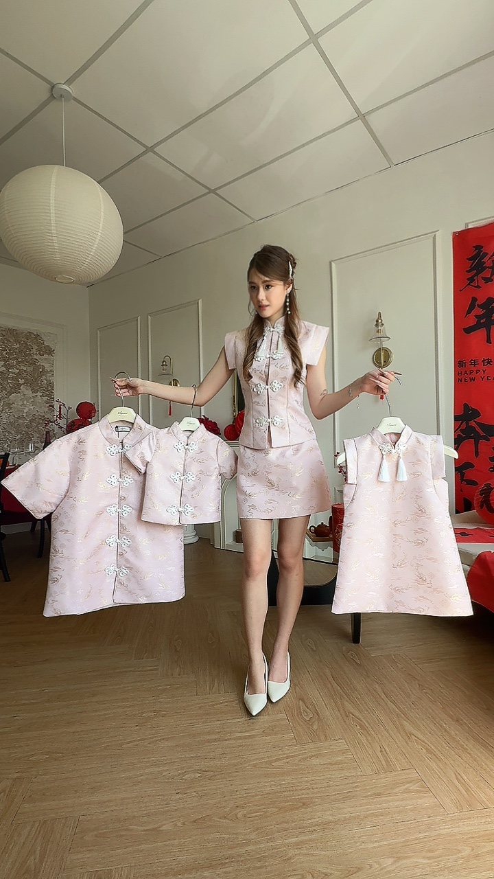 《亲子-女》仙境火云刺绣旗袍套装