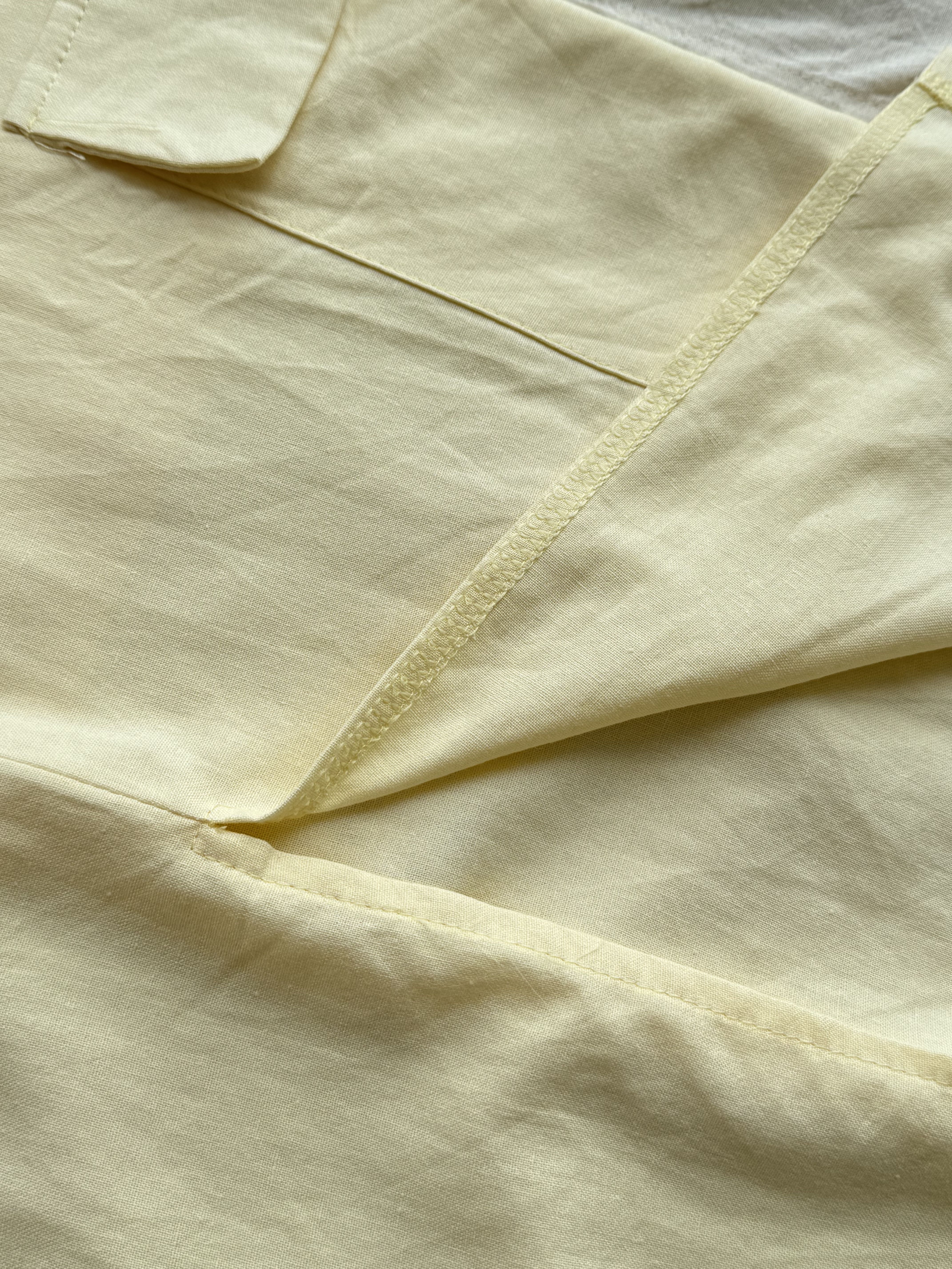 软麻轻爽工装风过肩袖dress