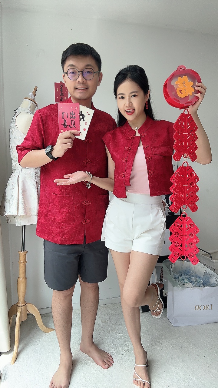 （情侣-男）暗花刺绣唐装