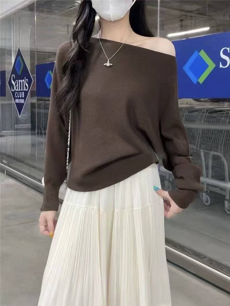 松弛感宽长袖针织Top