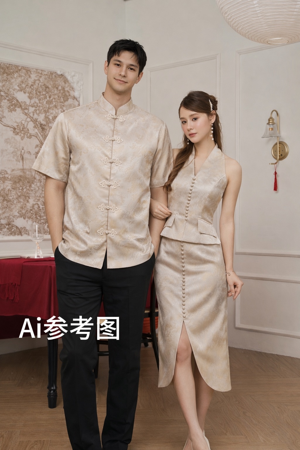 《情侣-男》 轻奢月影云纱唐装