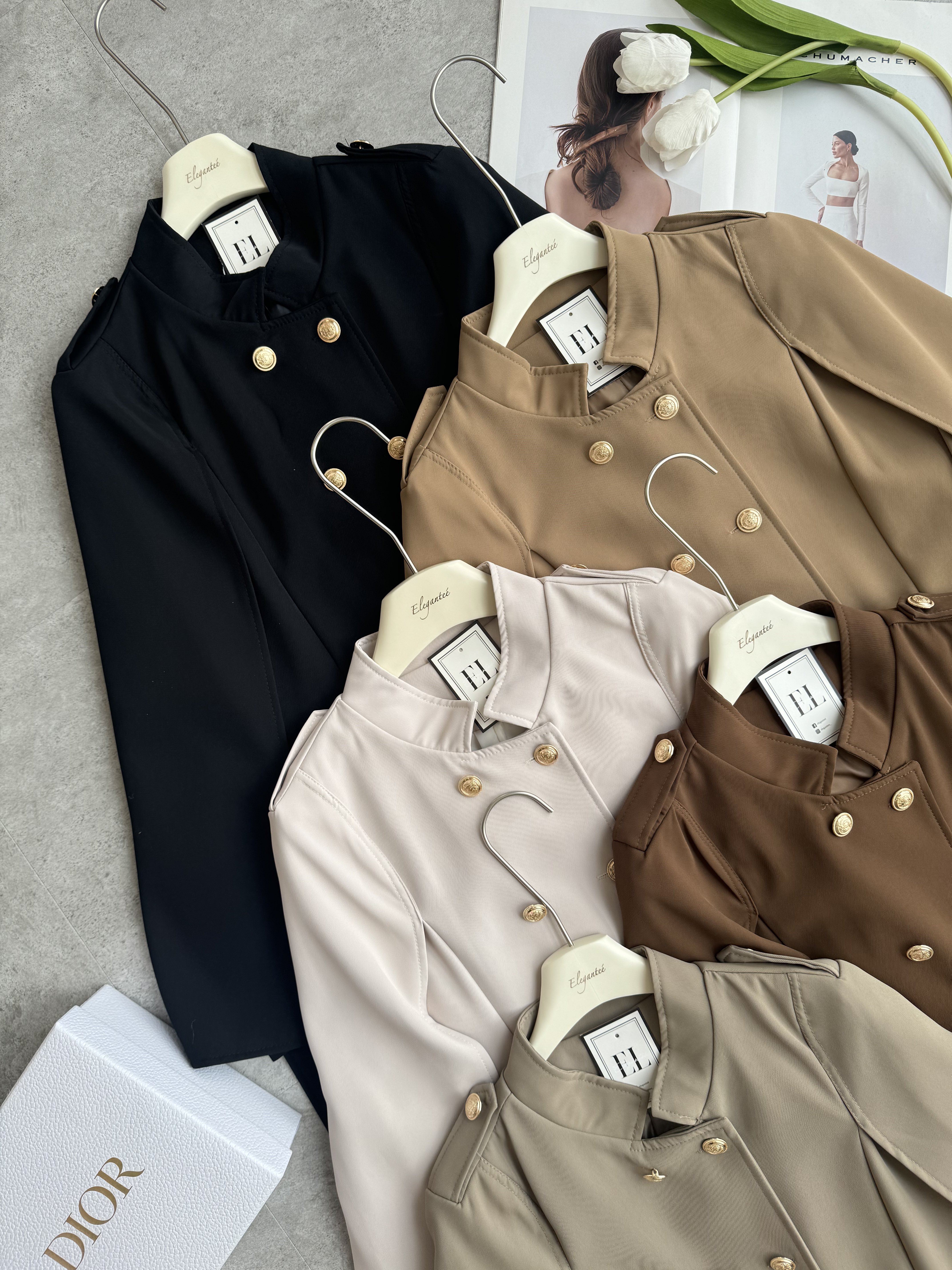 宫廷风斗风式中长版风衣