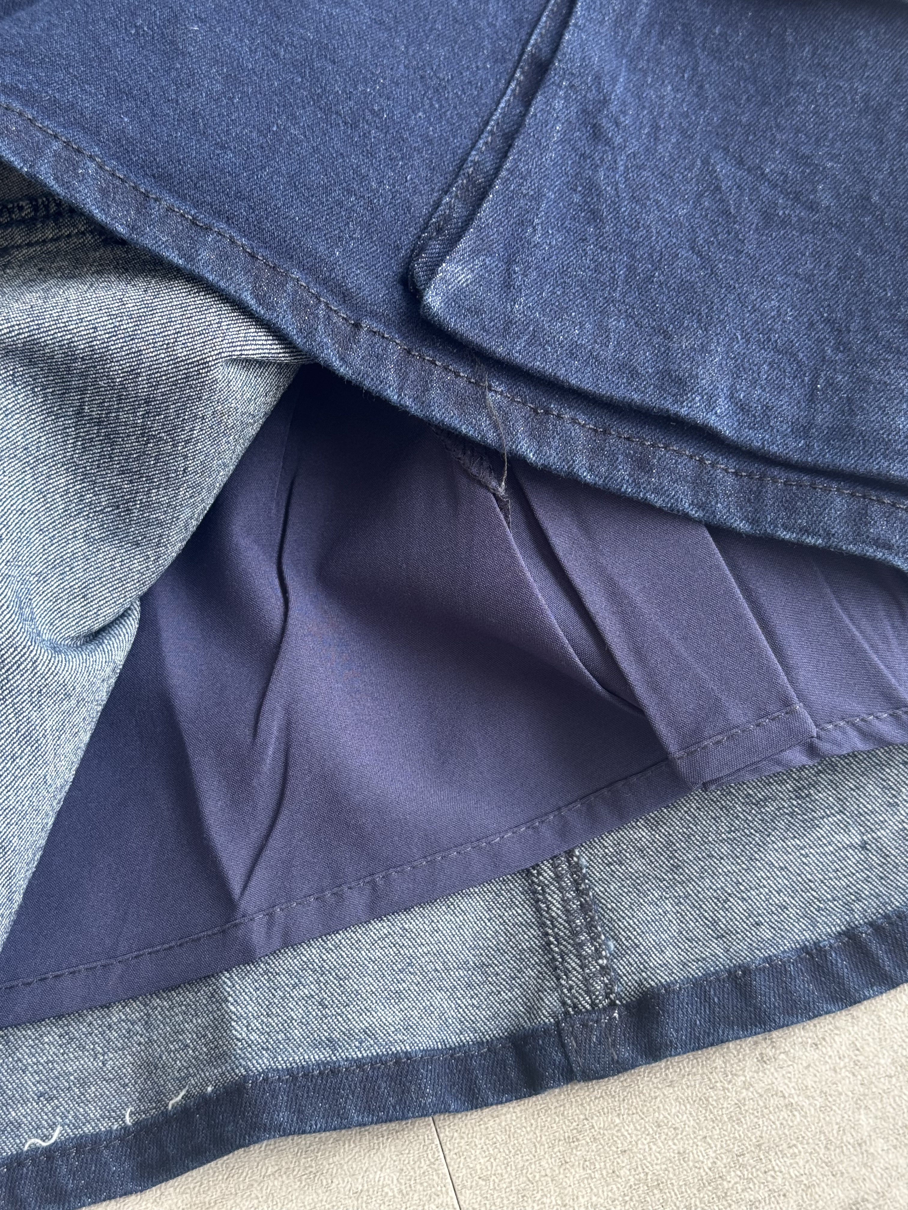 牛仔马甲短裙套装