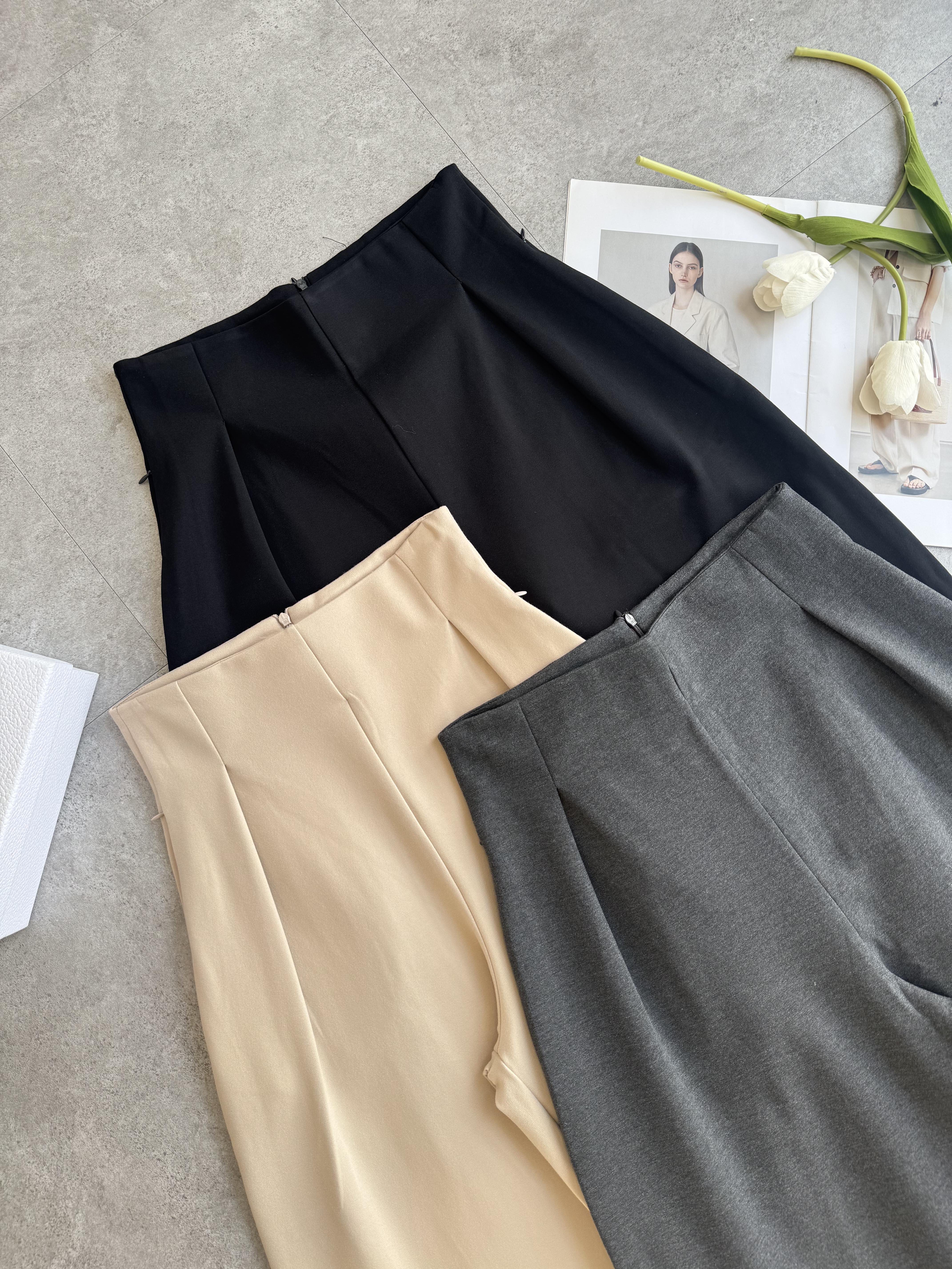 罗马高腰阔腿裤