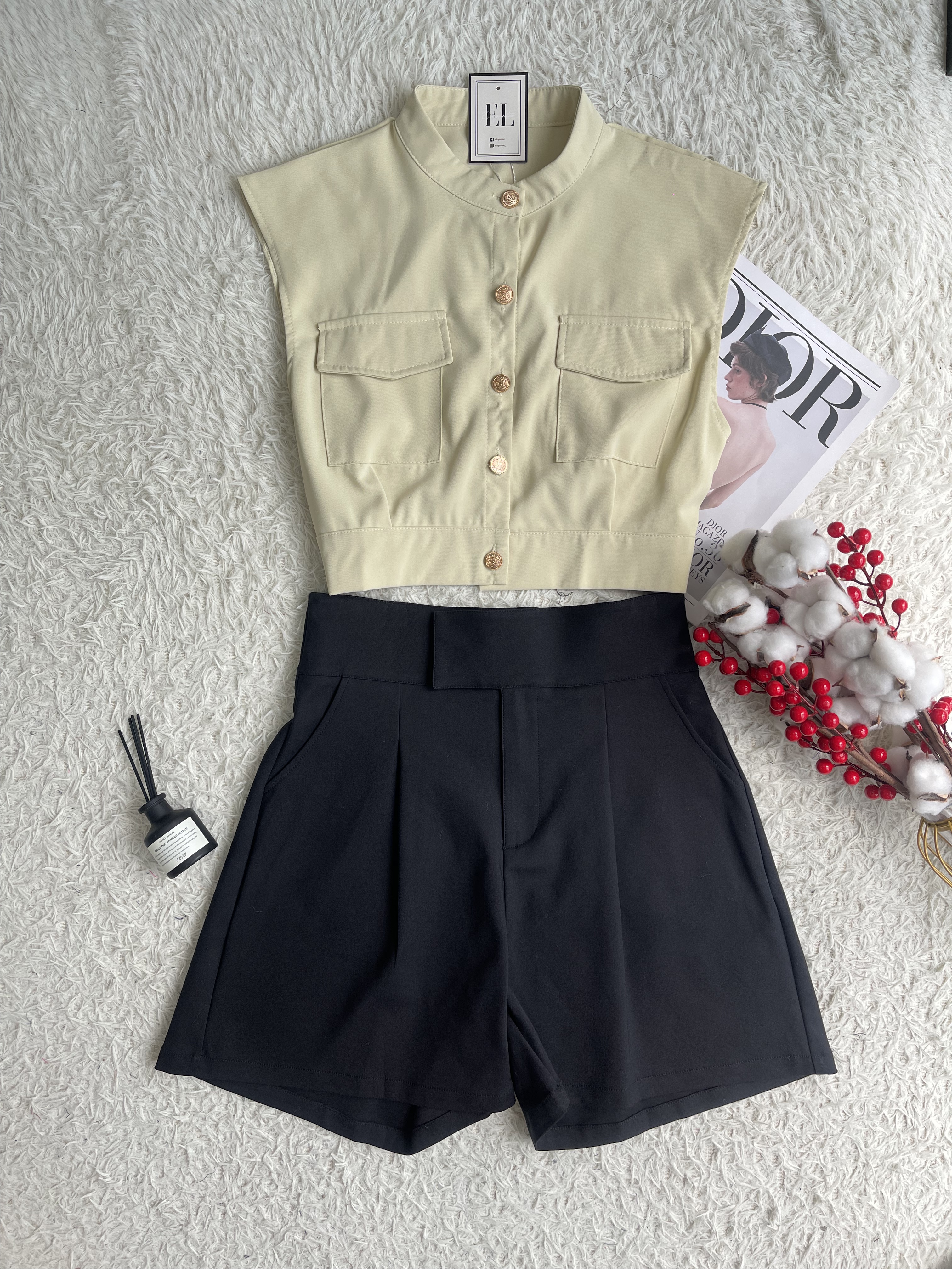 厚腰线西装4分裤