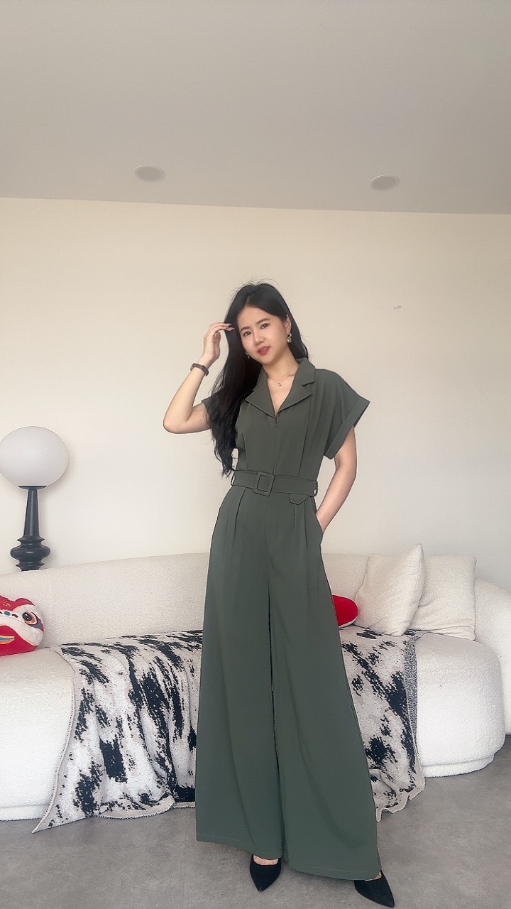 工装卷袖长裤连体装