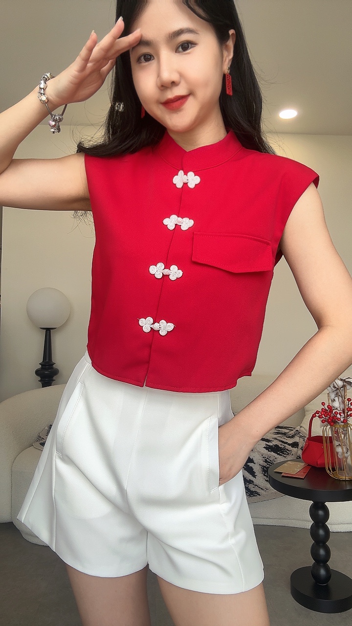 《新年》过肩马甲改良旗袍单衣