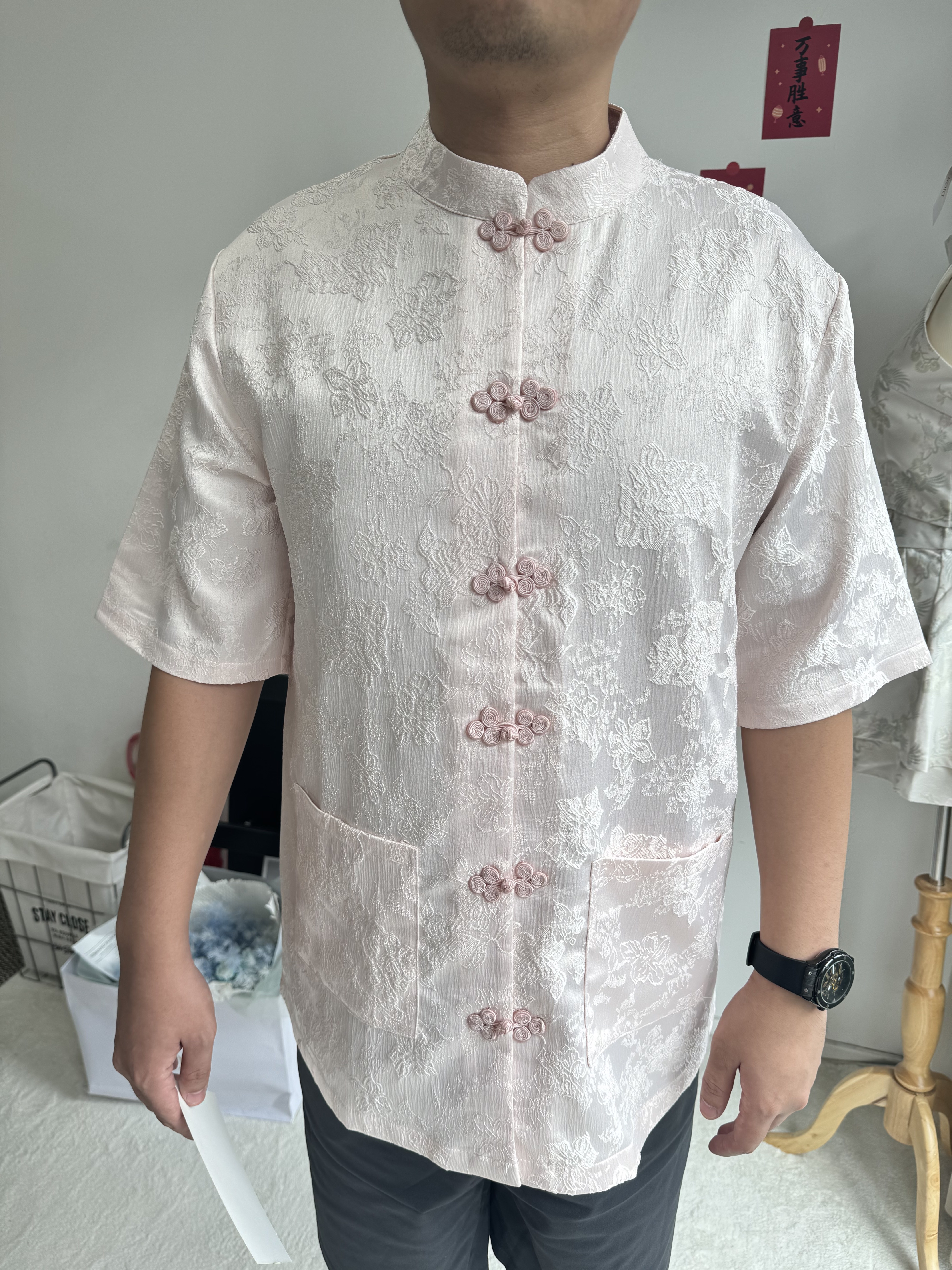 （情侣-男）暗花刺绣唐装