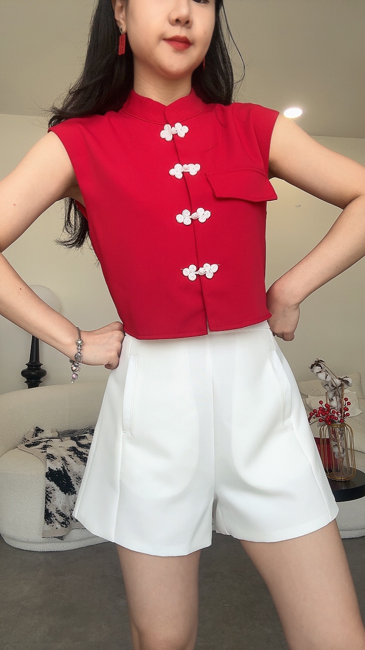 《新年》过肩马甲改良旗袍单衣