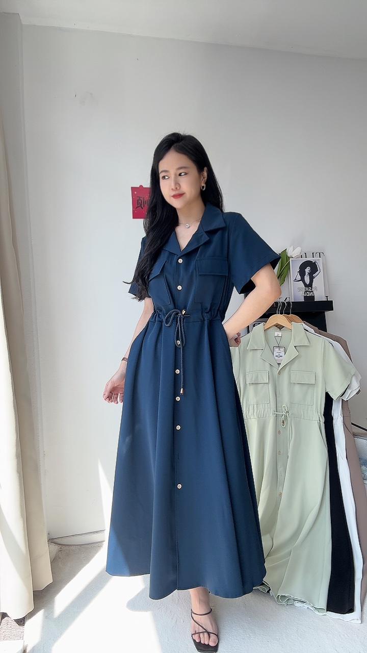 工装收腰连身裙