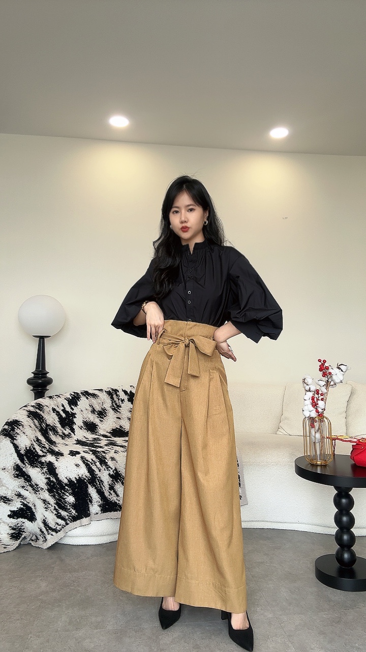 《高质》高密纹理高腰阔腿裤（很舒服）