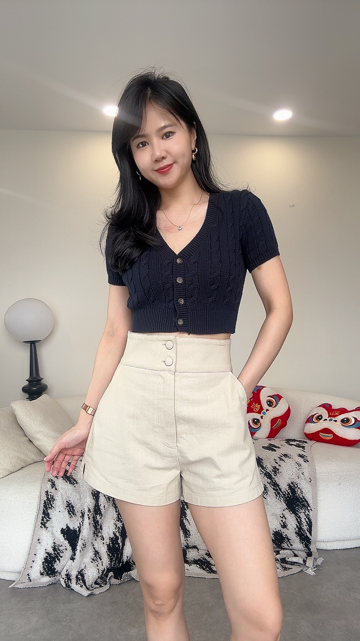 短版麻编短袖小外套