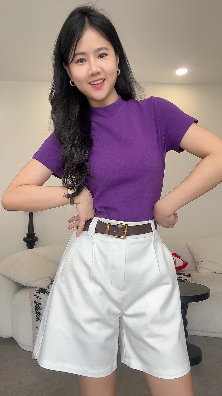 NEW直线口袋哑面4分裤（腰带）