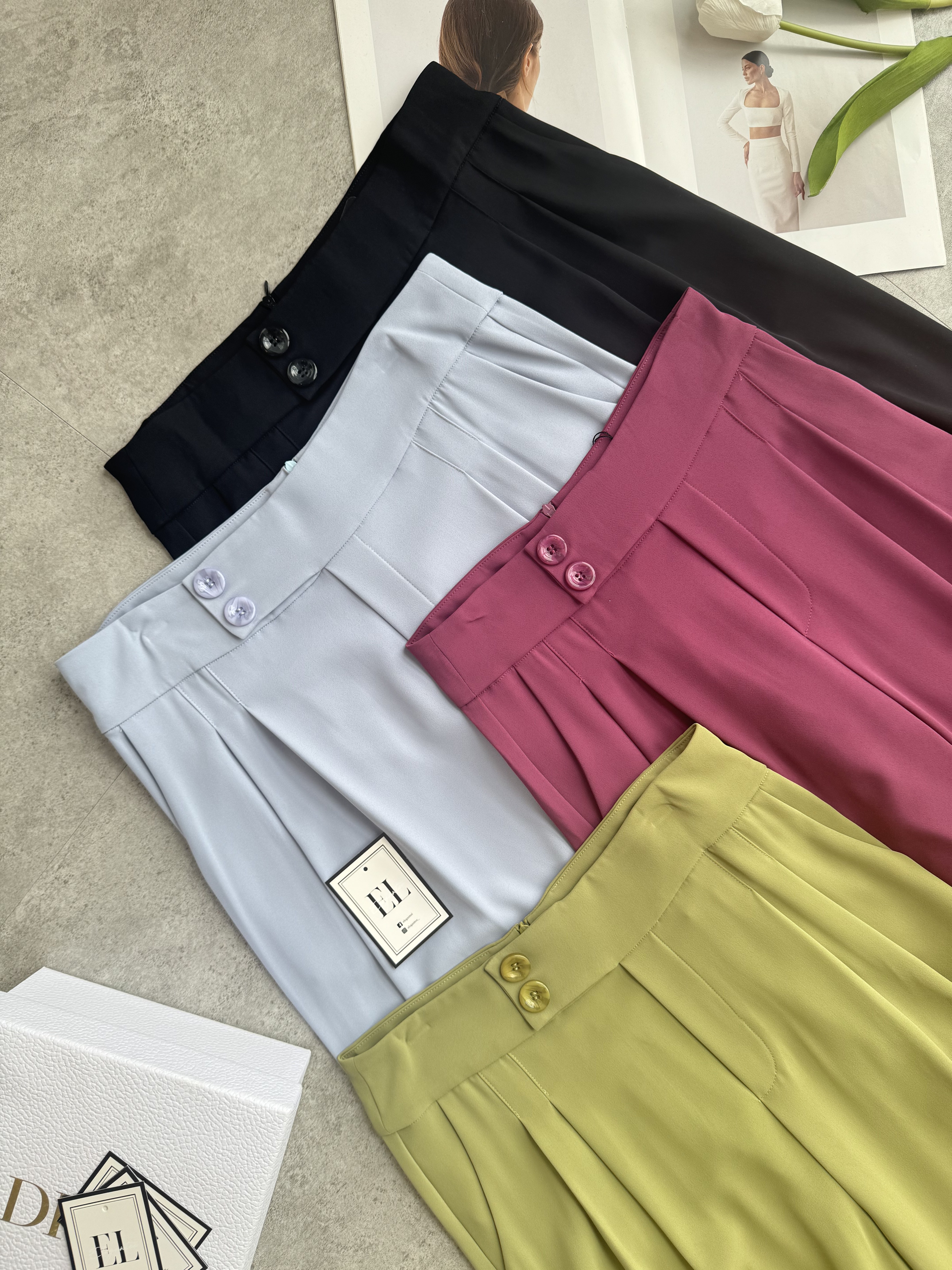 (高档面料)垂直高级感高腰阔腿裤