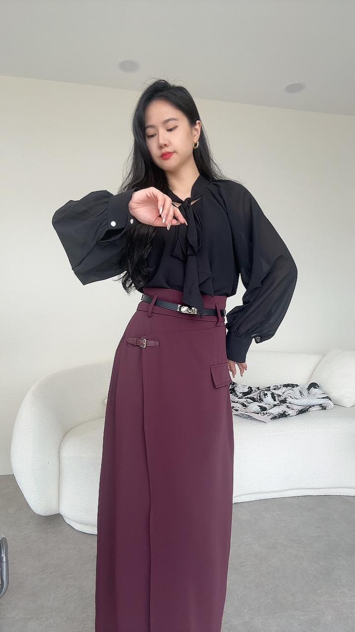 个性化设计滑面长裙