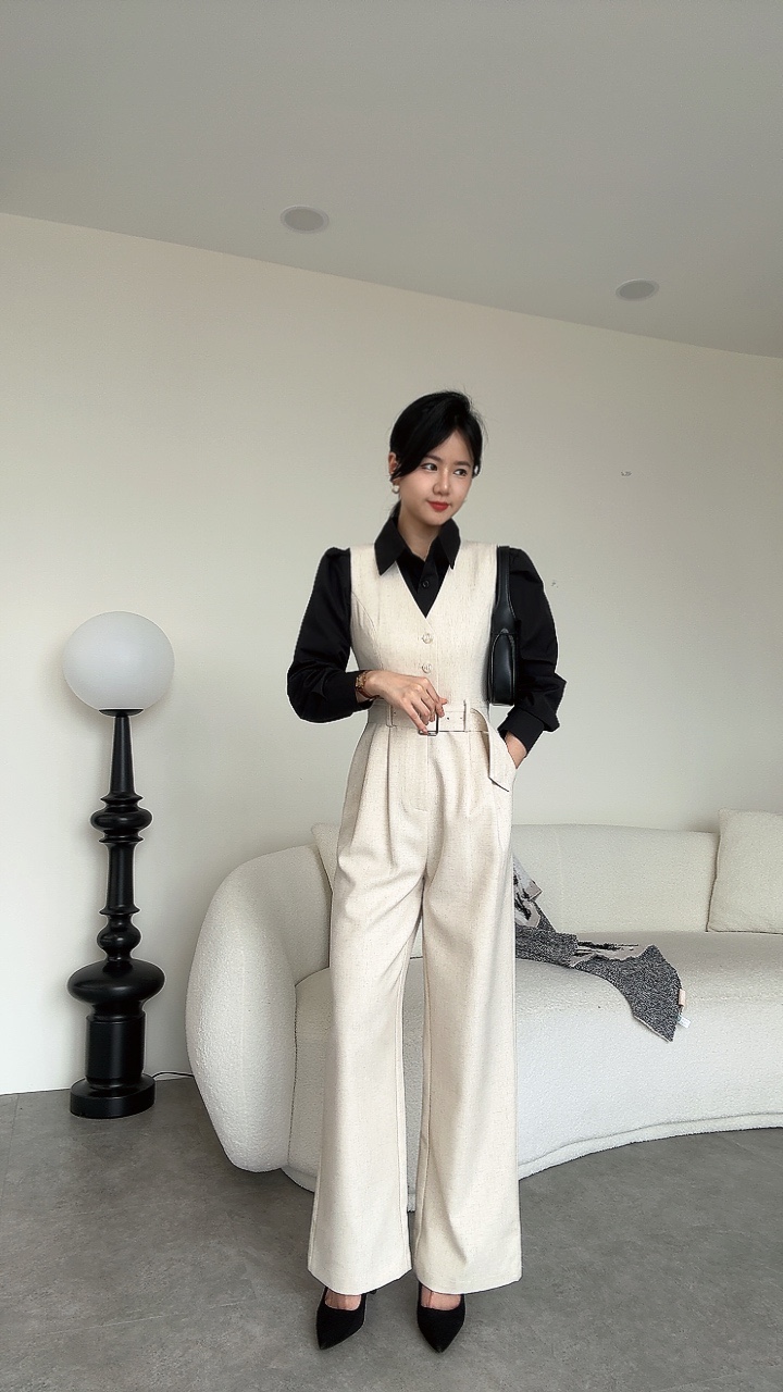 《EL高级系列》 西装纹路连体裤