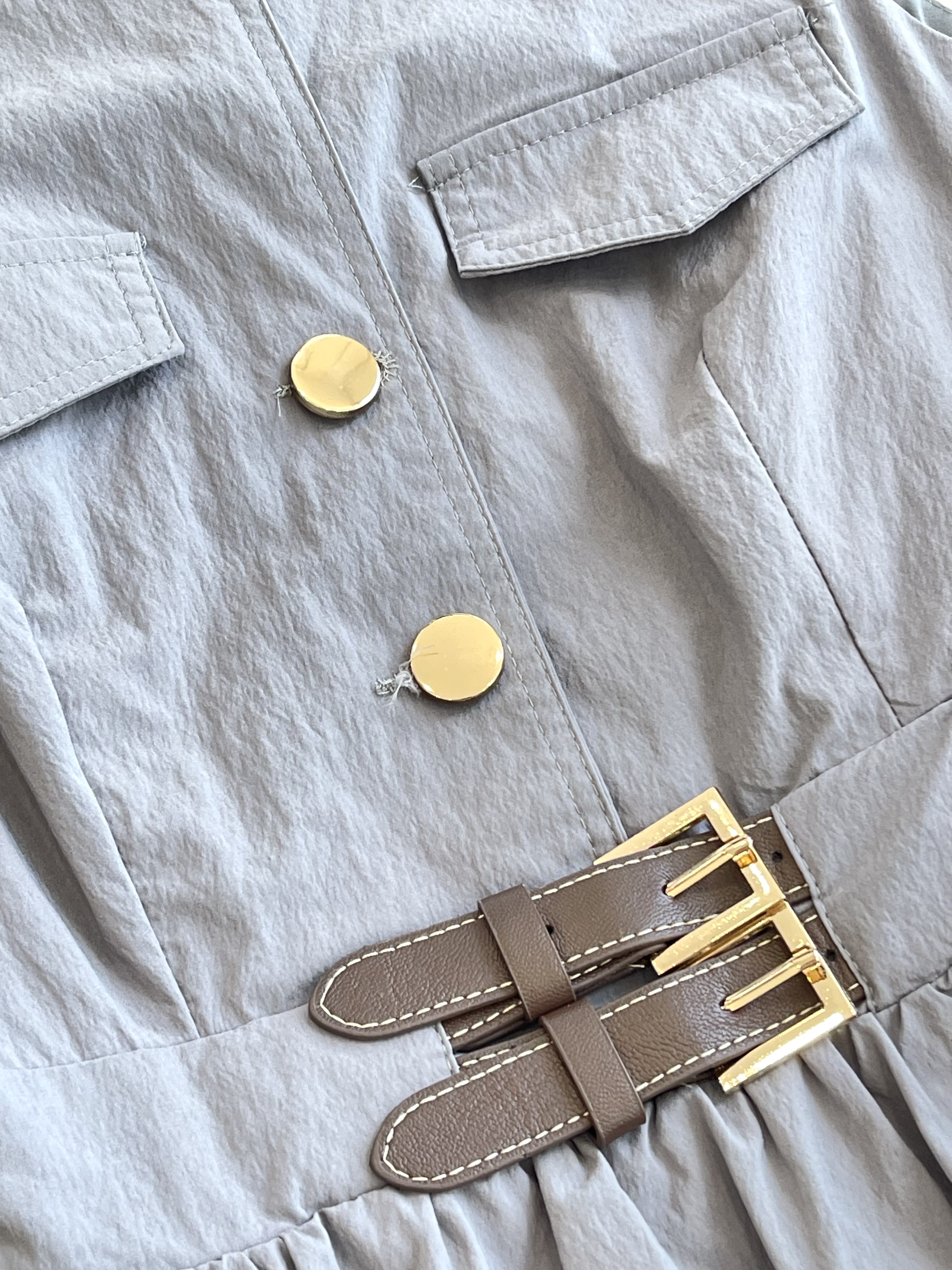 Camp皱巴风休闲连身裙