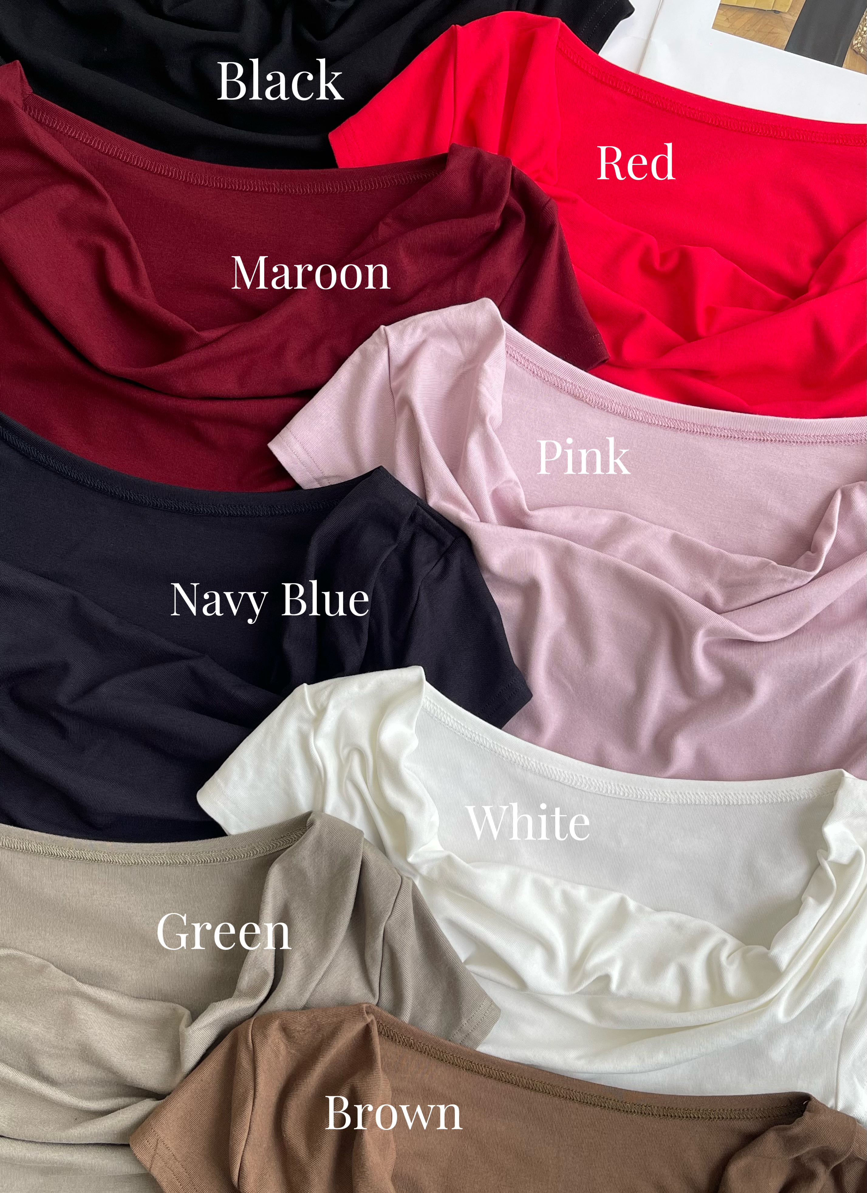 优雅破浪领软棉tee