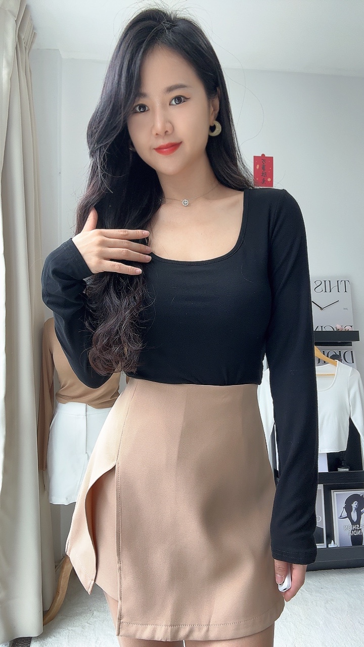 舒服厚棉胸垫百搭长袖CropTop -超推荐