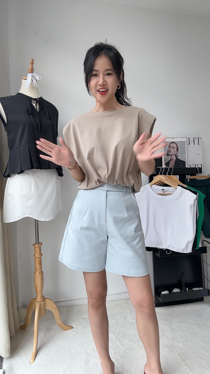 假腰带设计4分裤