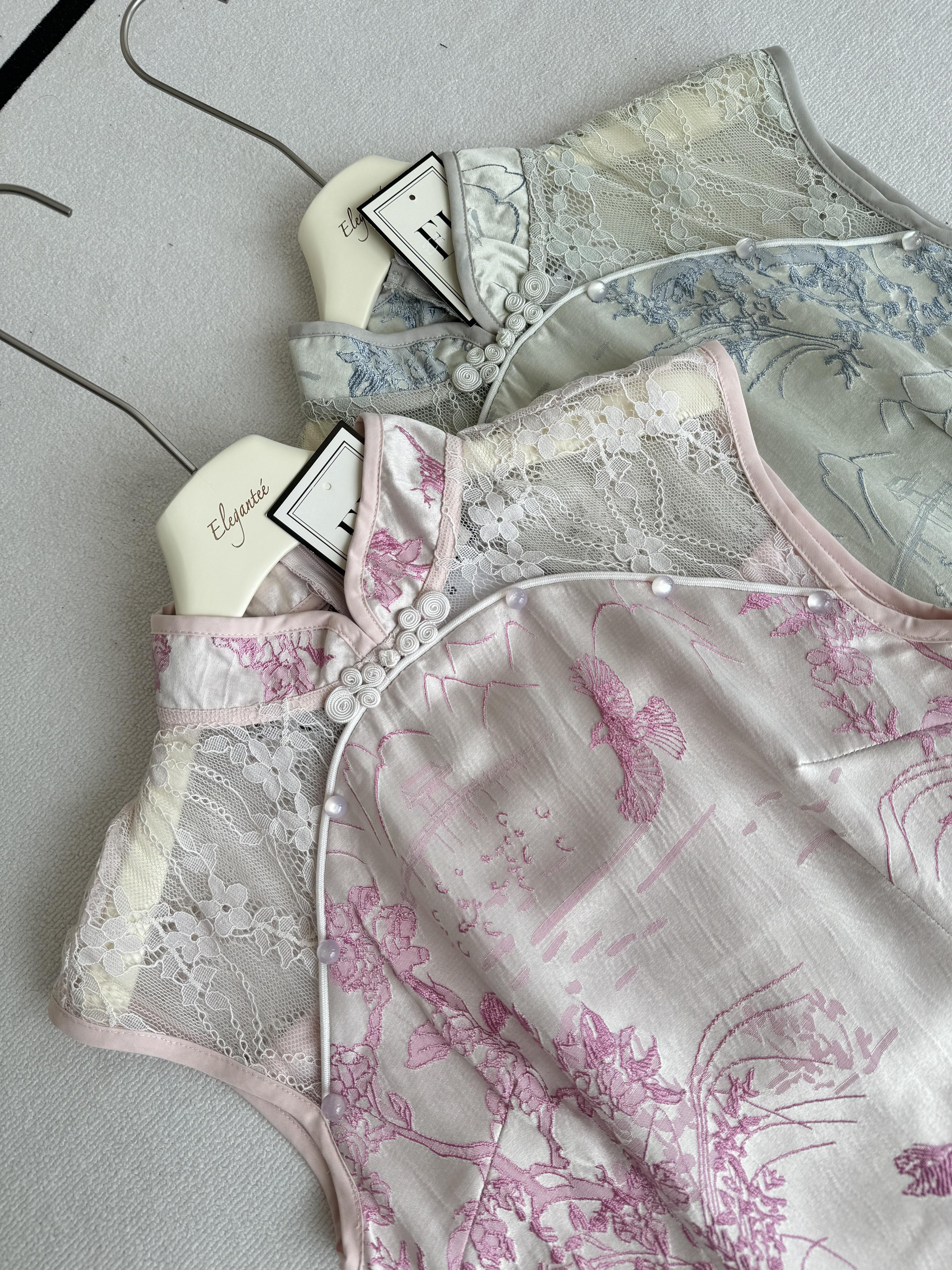 蕾丝短款连身裙旗袍