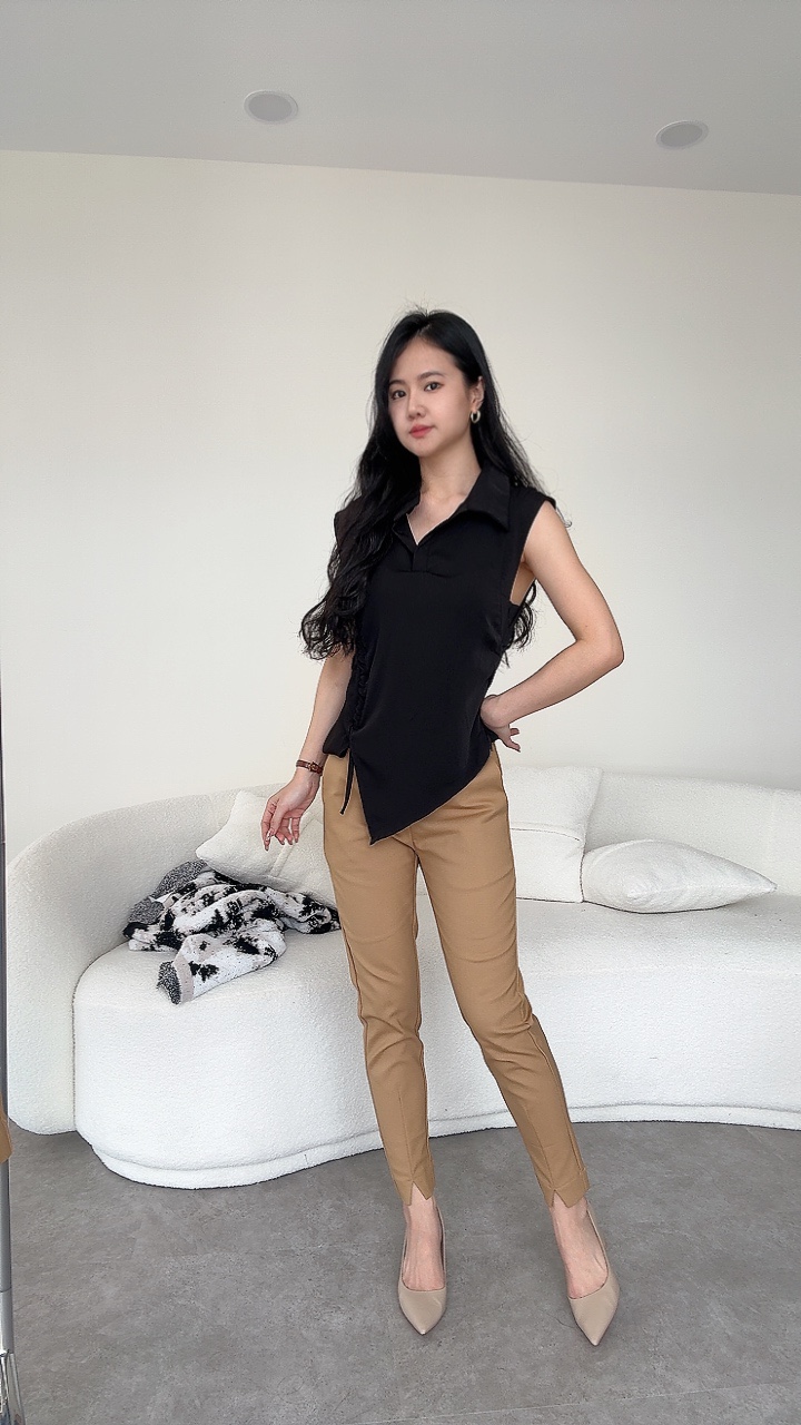 Skinny中腰西装长裤