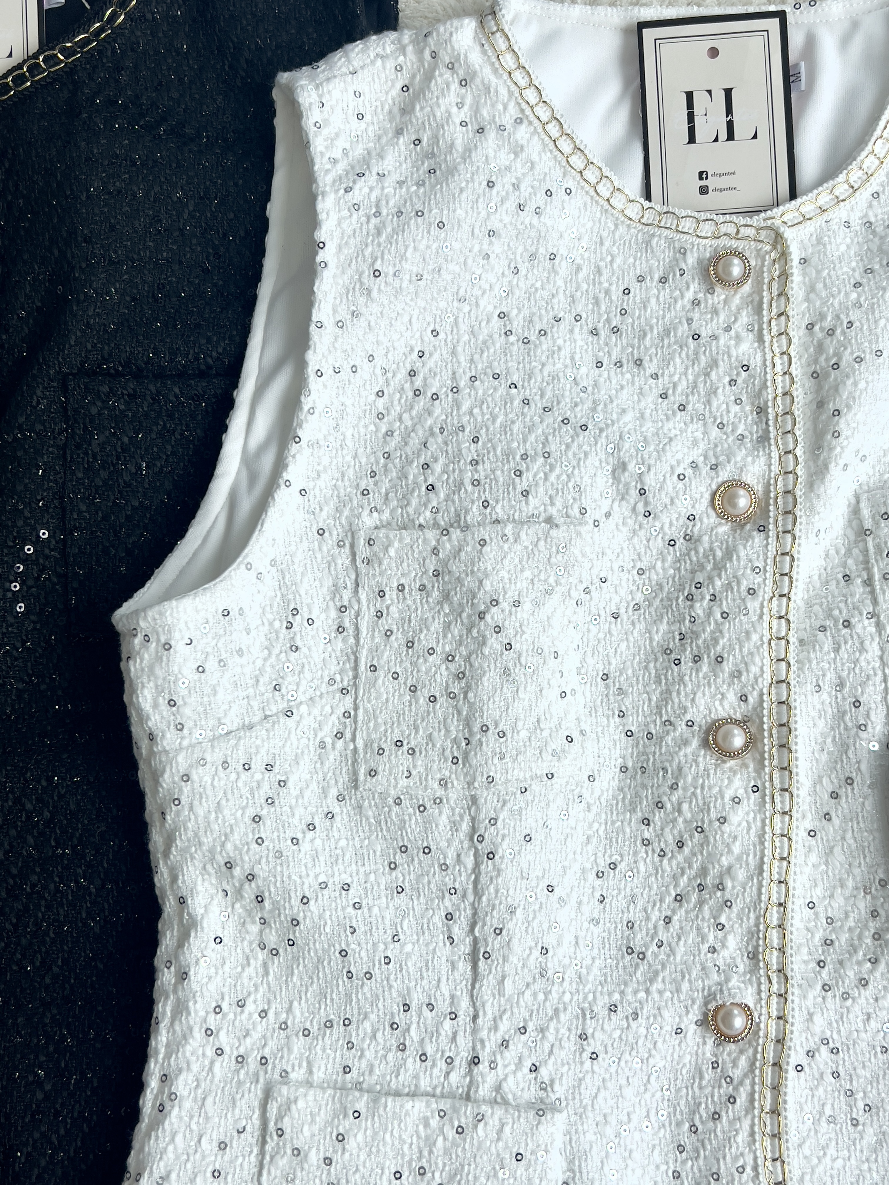 小香风马甲长裙套装