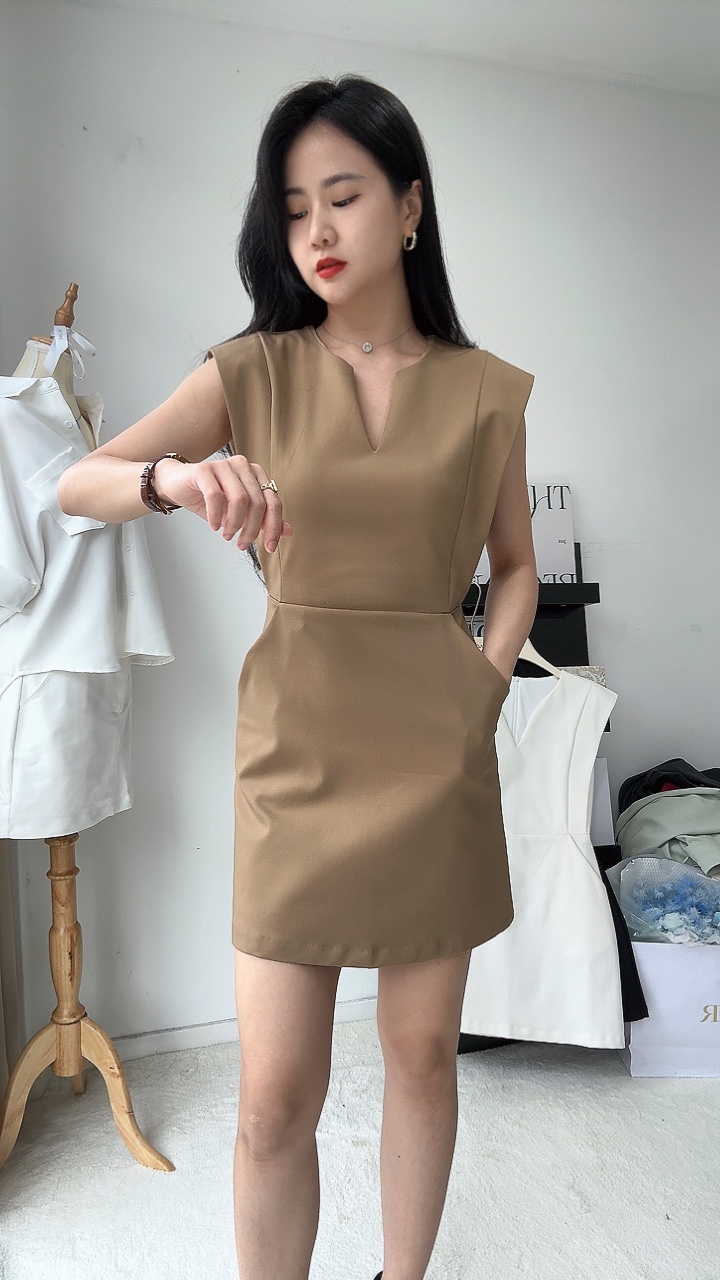 V领推荐袖OL dress