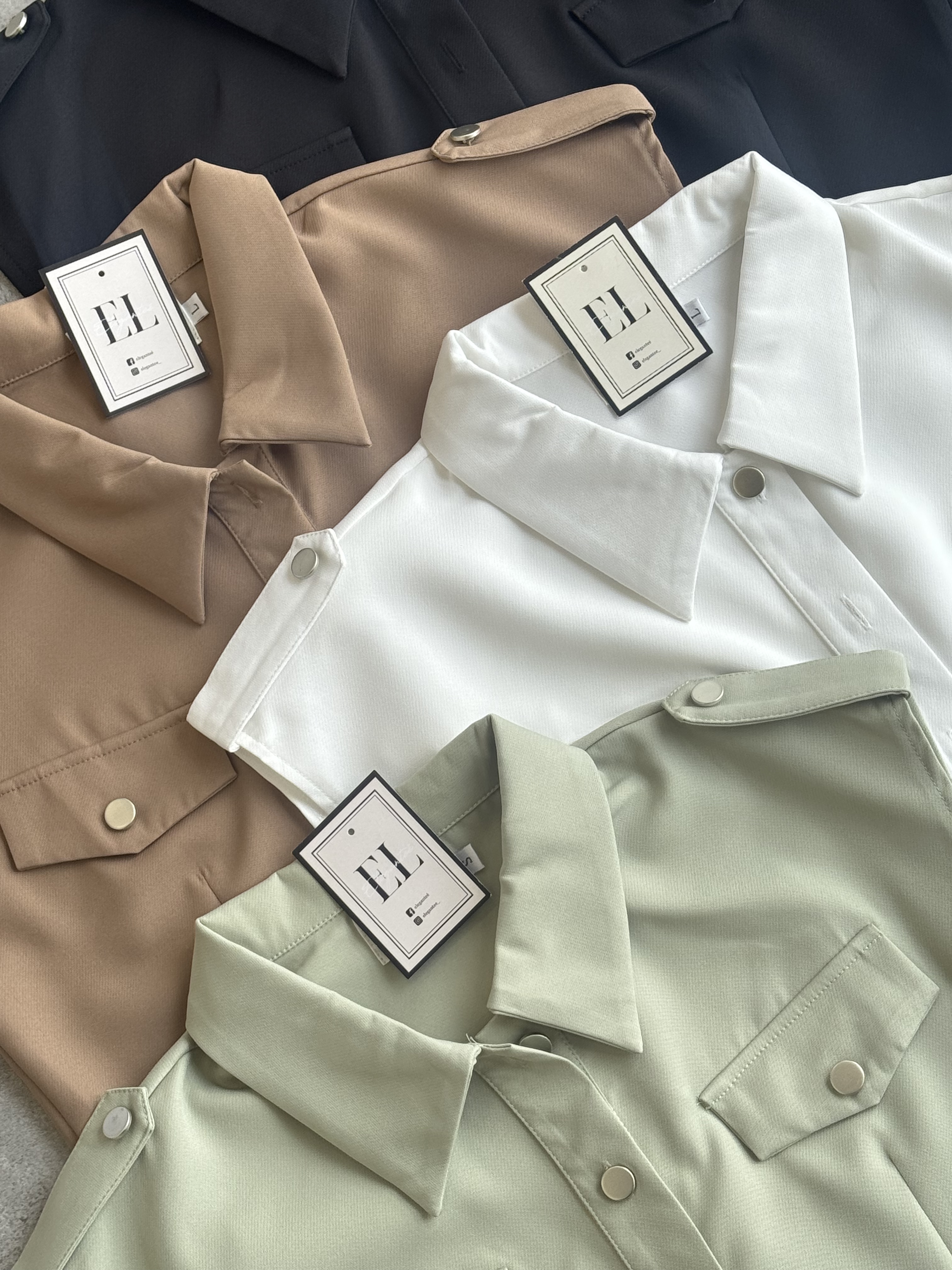 军事肩带银纽短开衫