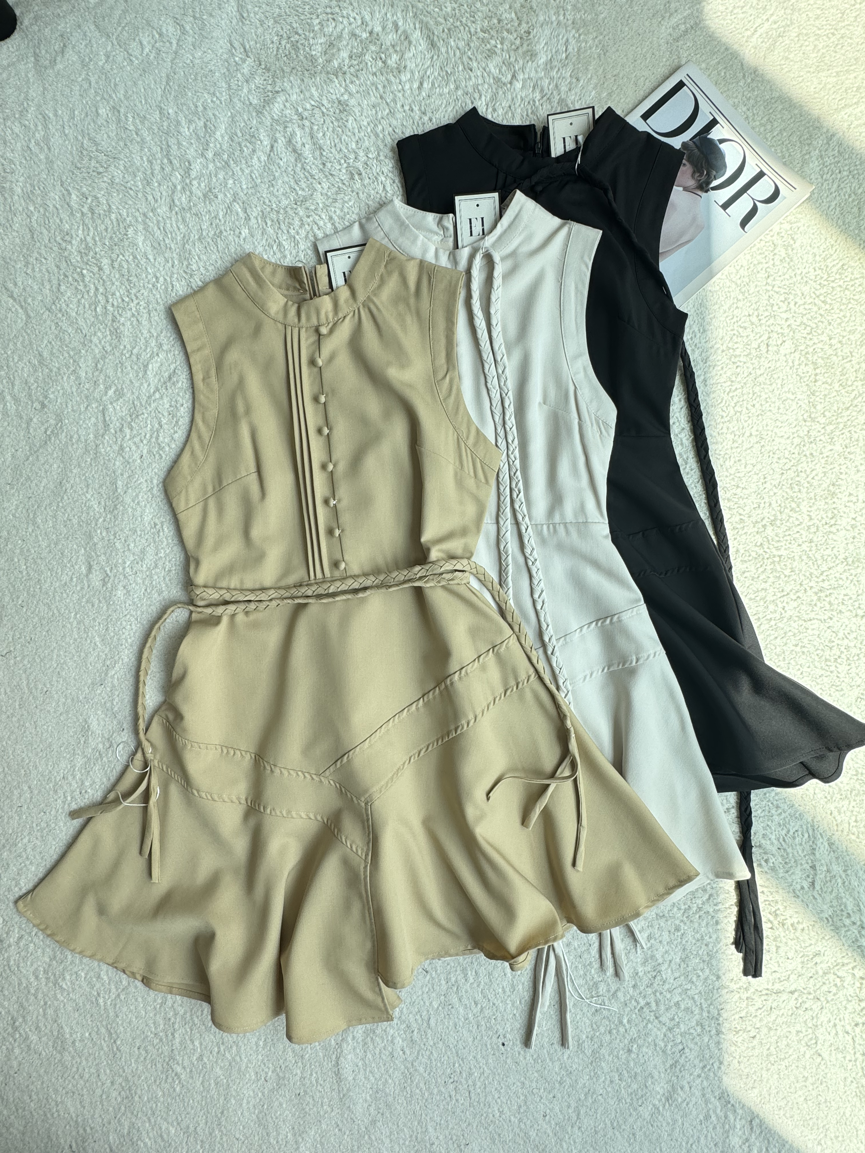 波西米亚风编织带连身裙