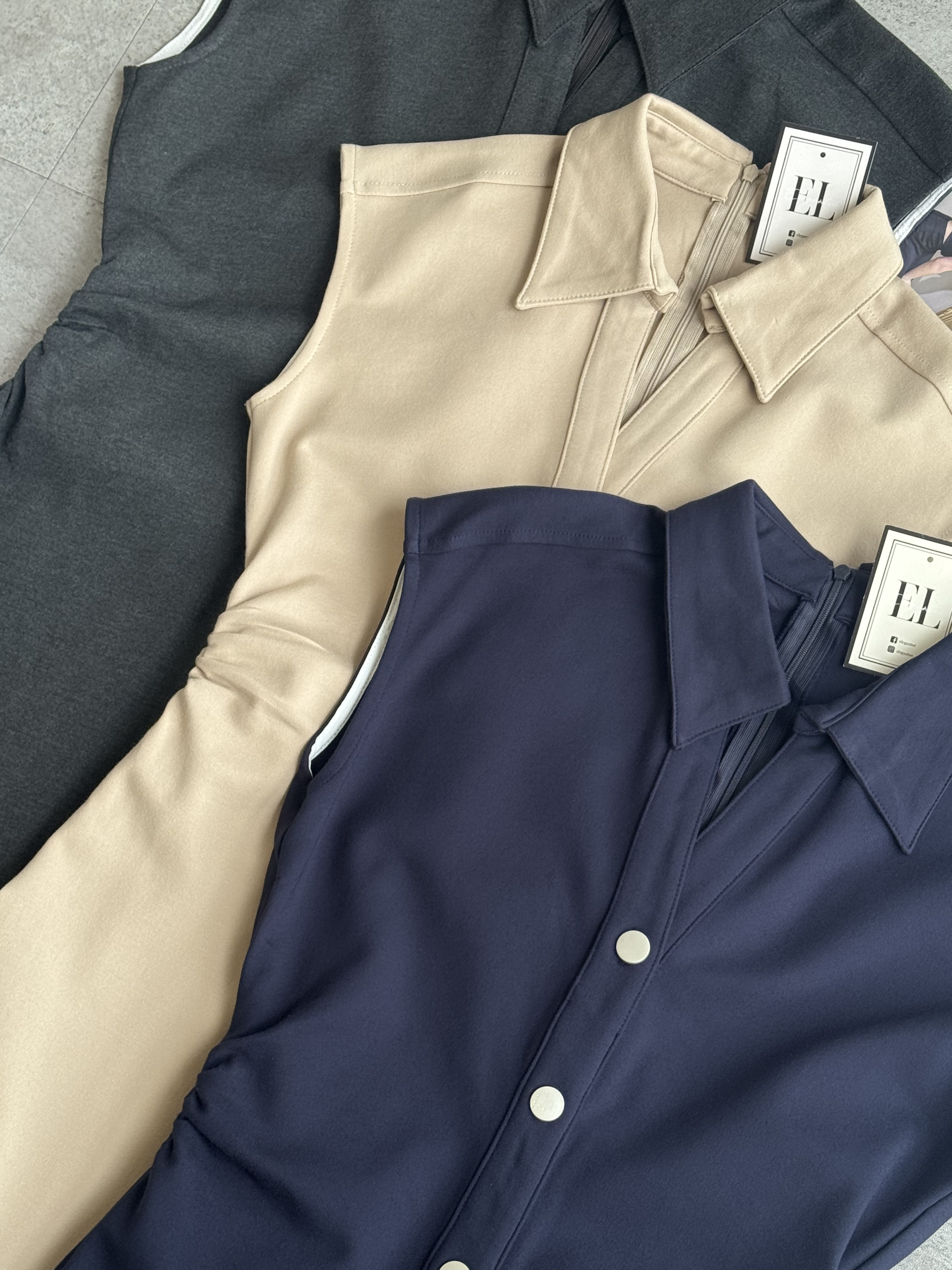 C袖收腰连身裙（罗马｜长版）