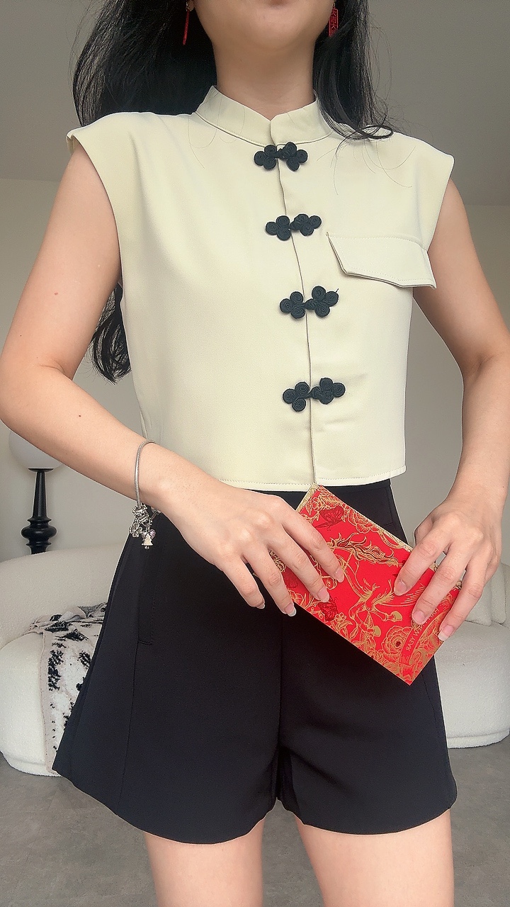 《新年》过肩马甲改良旗袍单衣