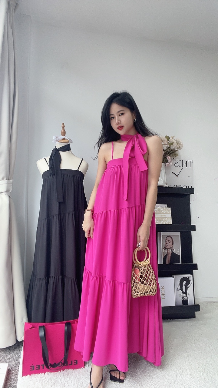 沙滩抹胸吊带连身裙