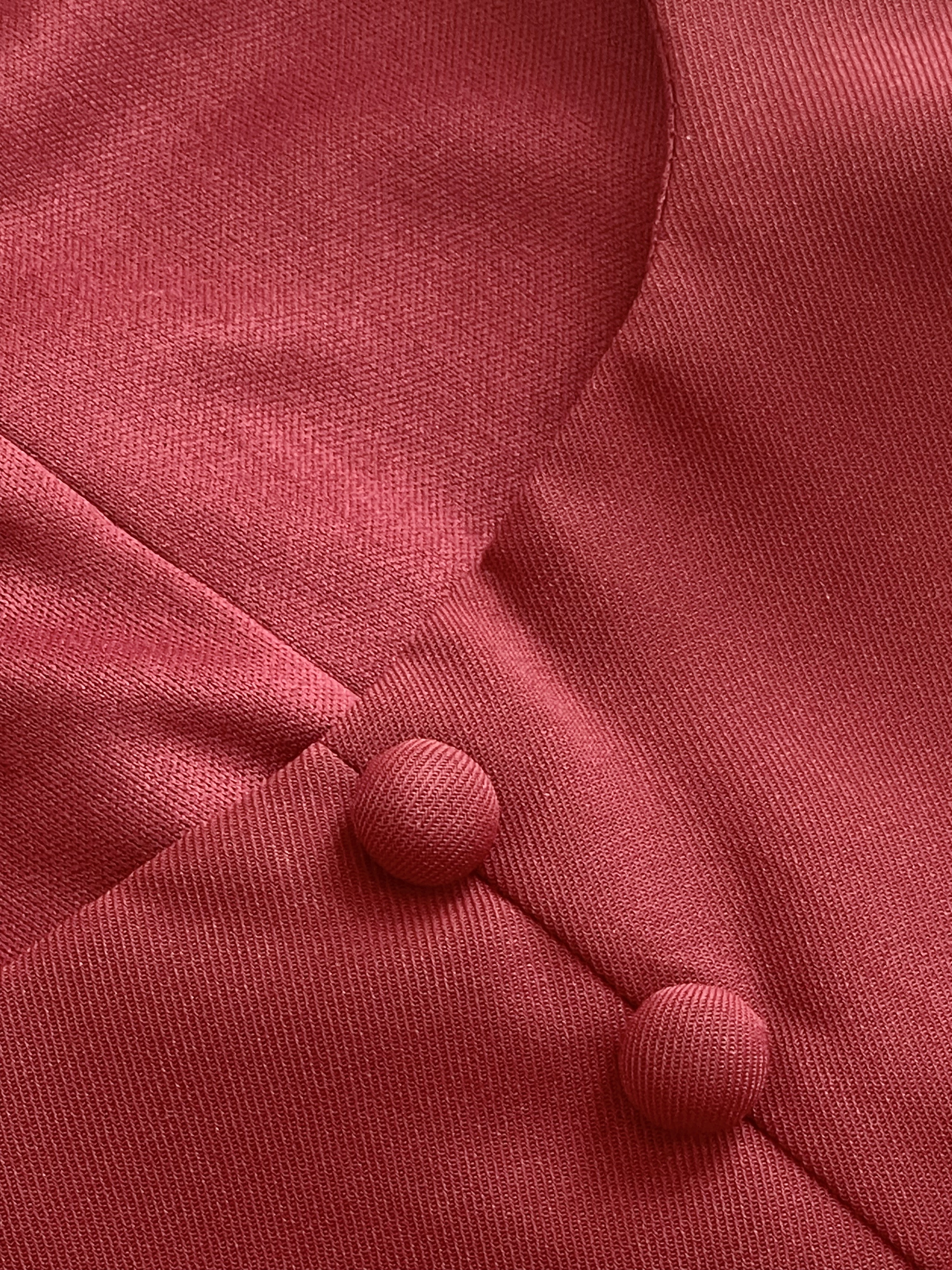 同色纽扣方领peplum马甲