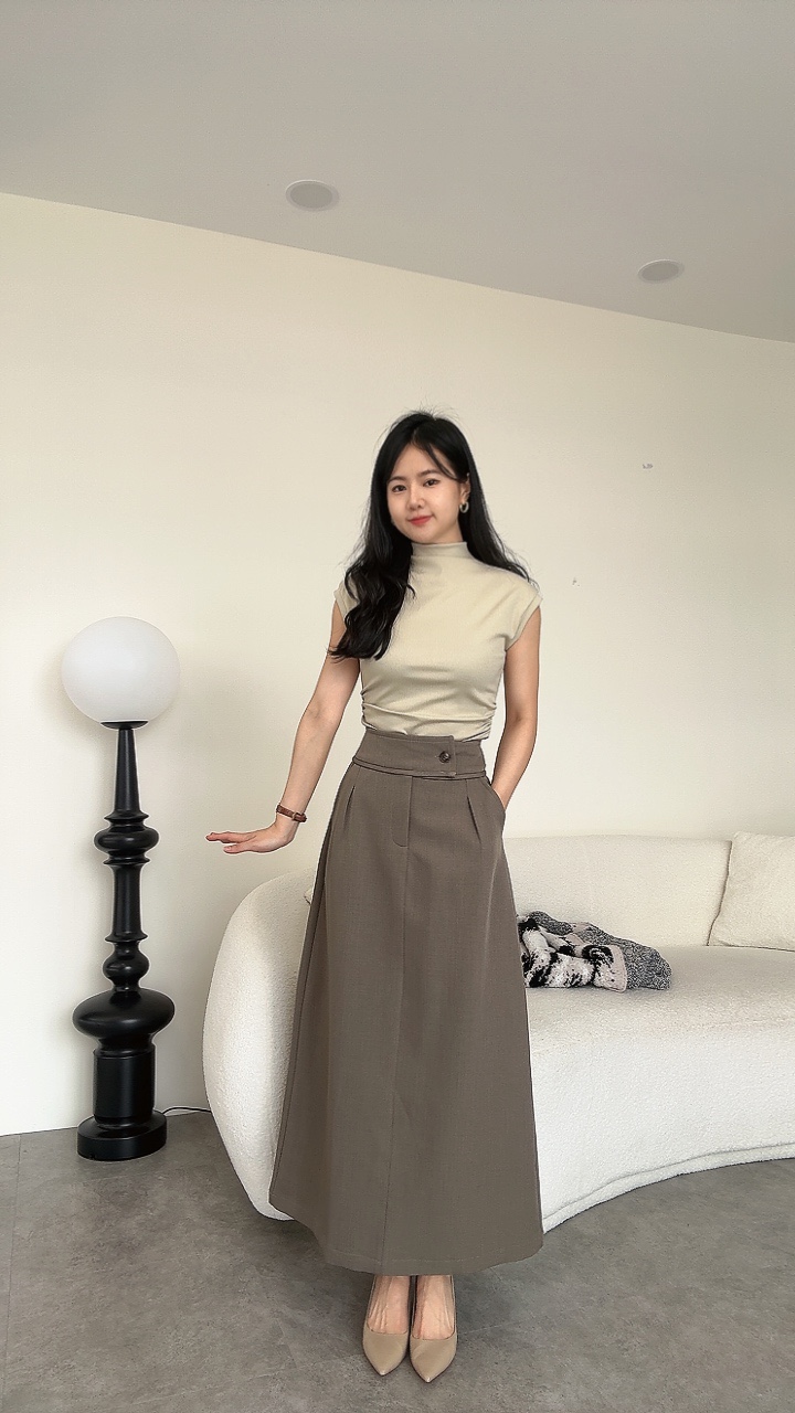 T型扣 半身长裙
