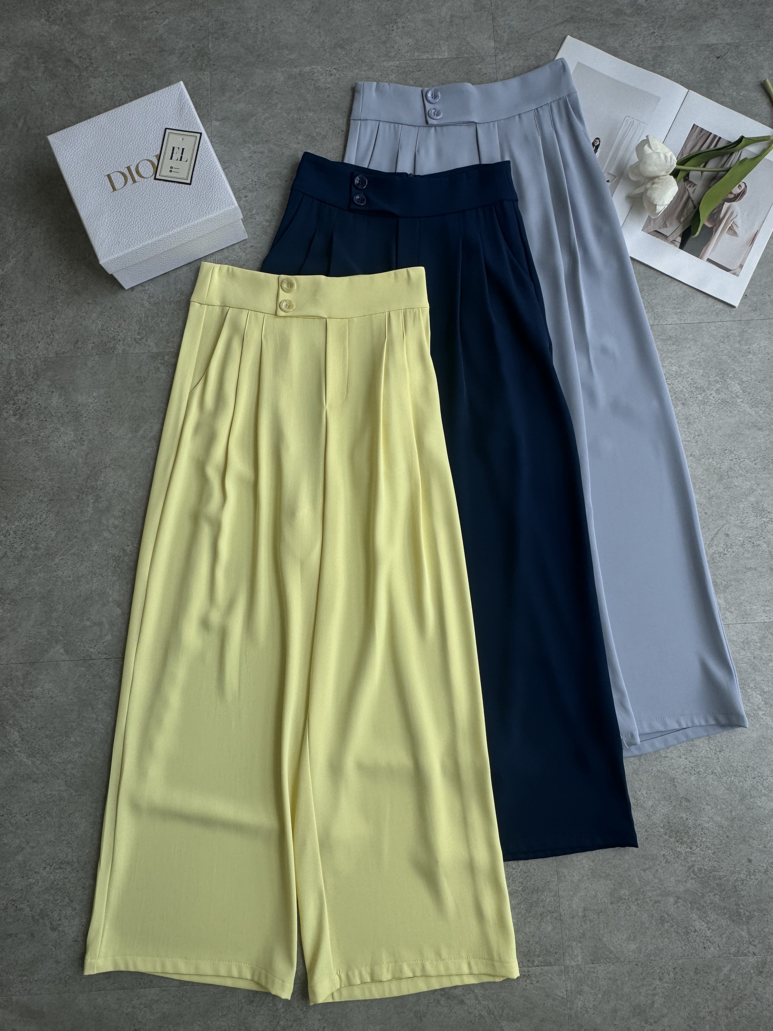 梨形必入垂直高级感高腰阔腿裤