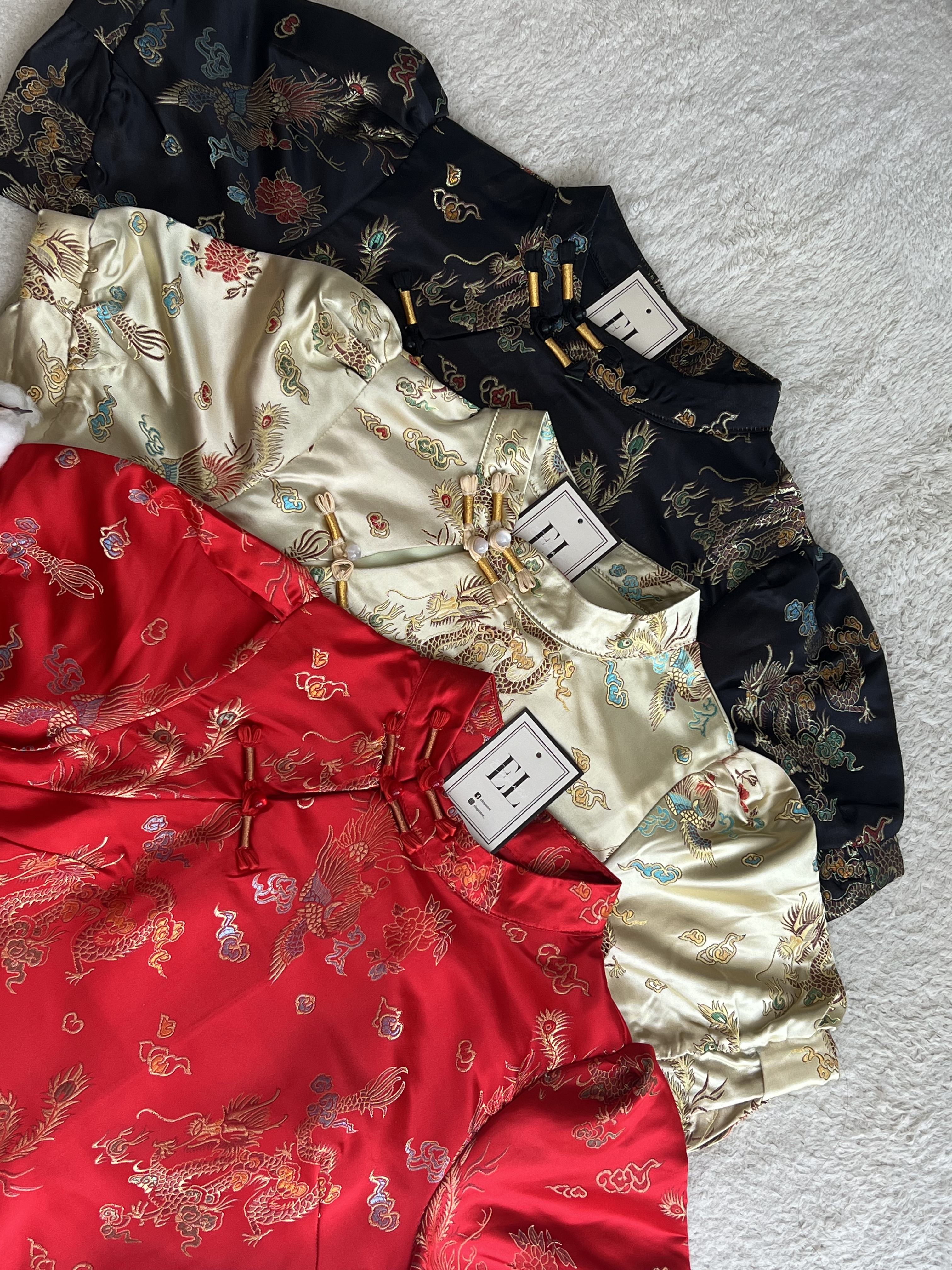 （情侣-女）彩色龙凤刺绣连身裙