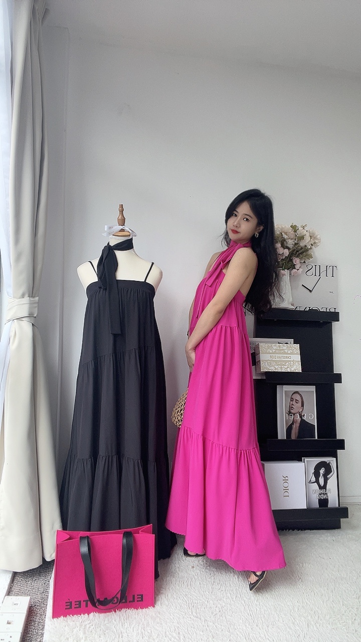 沙滩抹胸吊带连身裙