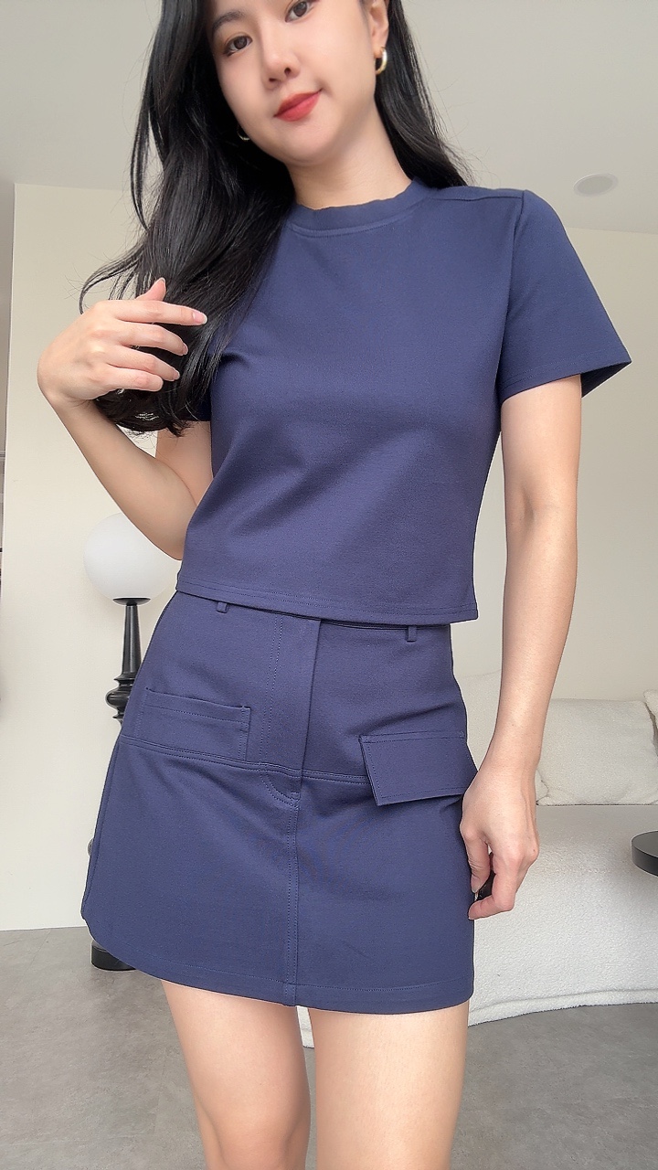 罗马简约短袖A版短裙套装