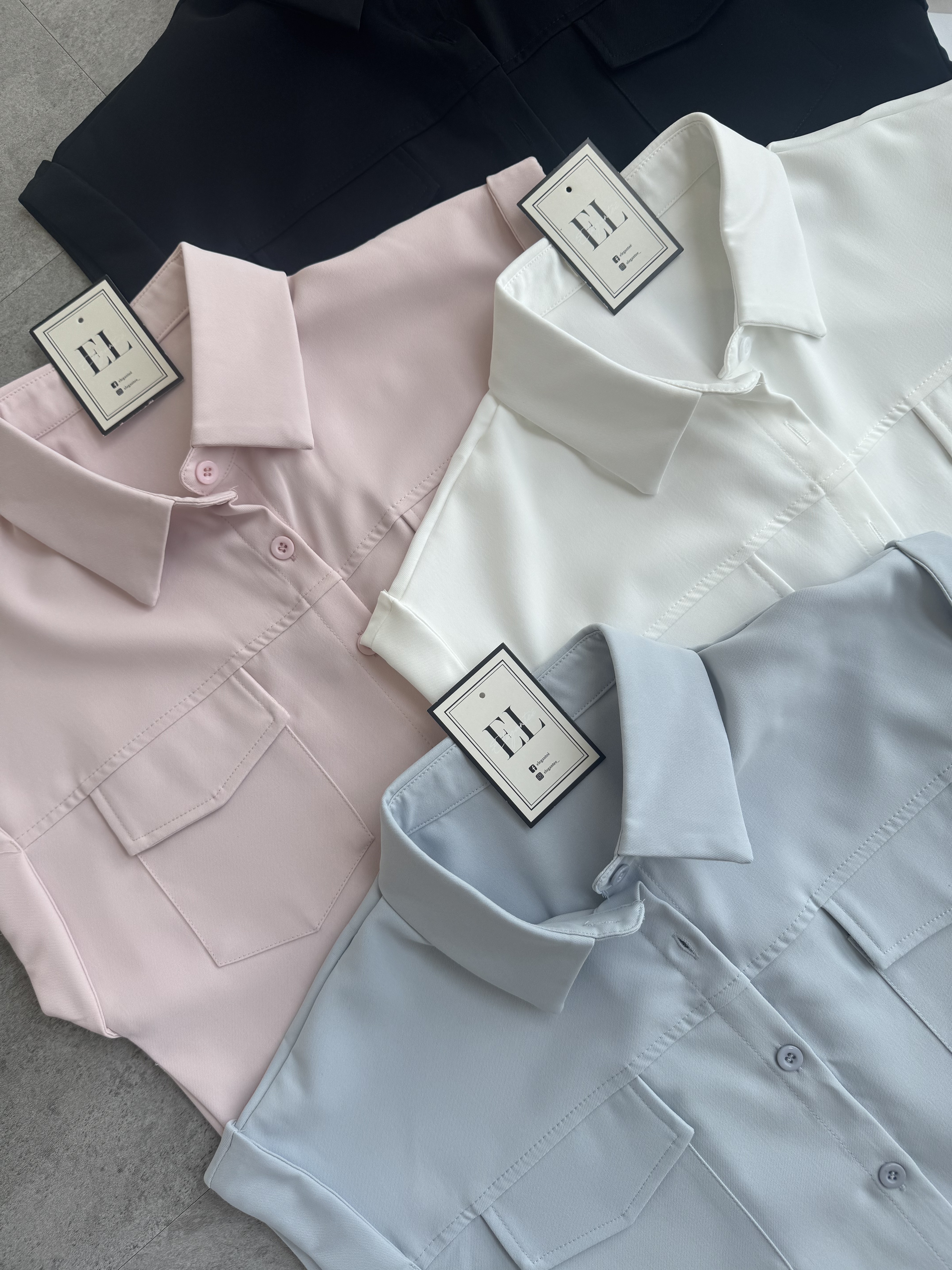 NEW滑面卷袖口袋Top