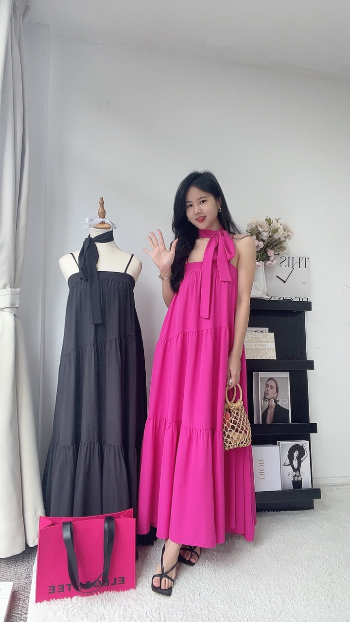 沙滩抹胸吊带连身裙