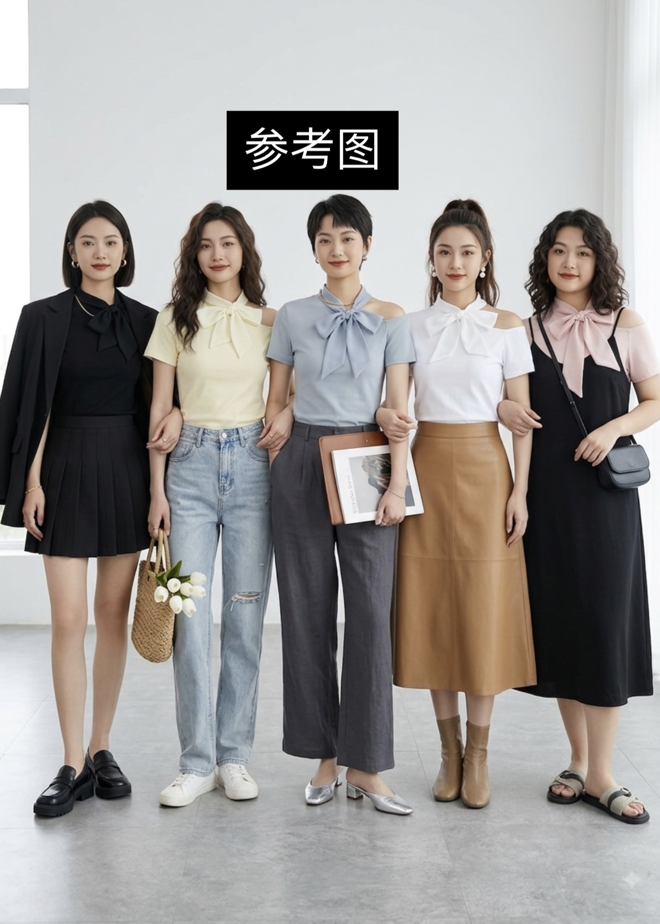 蝴蝶领漏肩短袖Tee