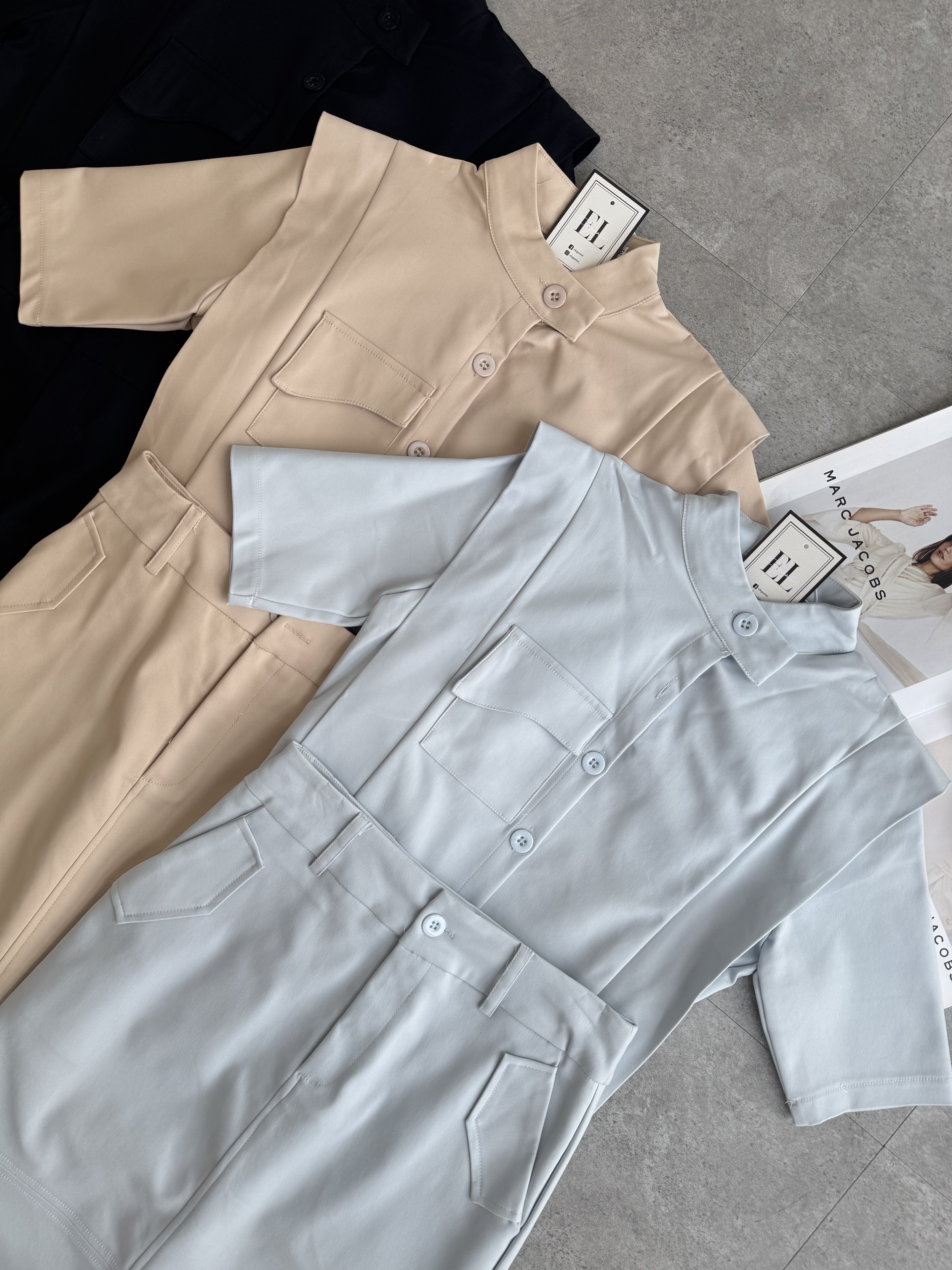 挺拔个性工装风长裙套装